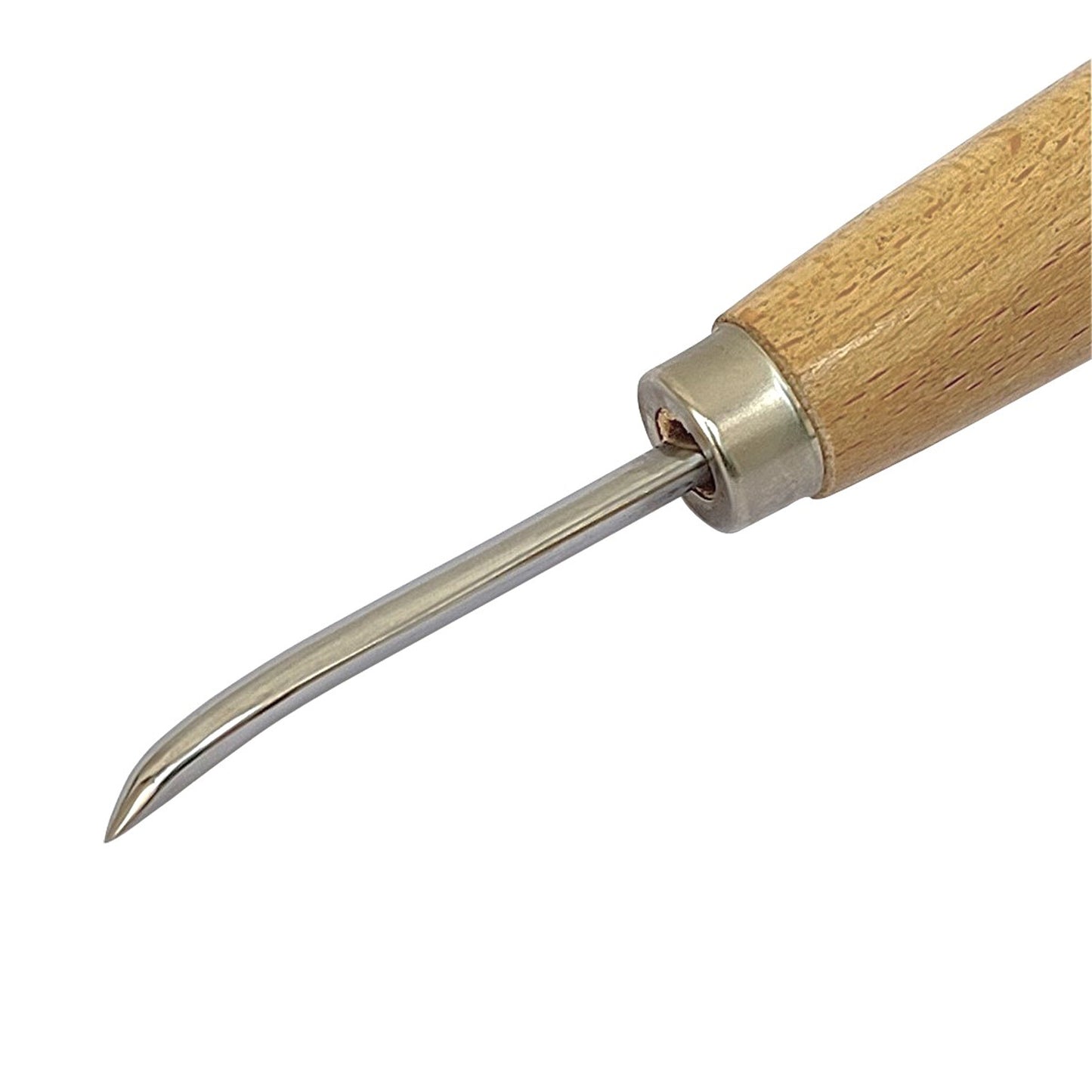 1-1/2" Curved Burnisher with Wooden Handle - Stone Setting Tool