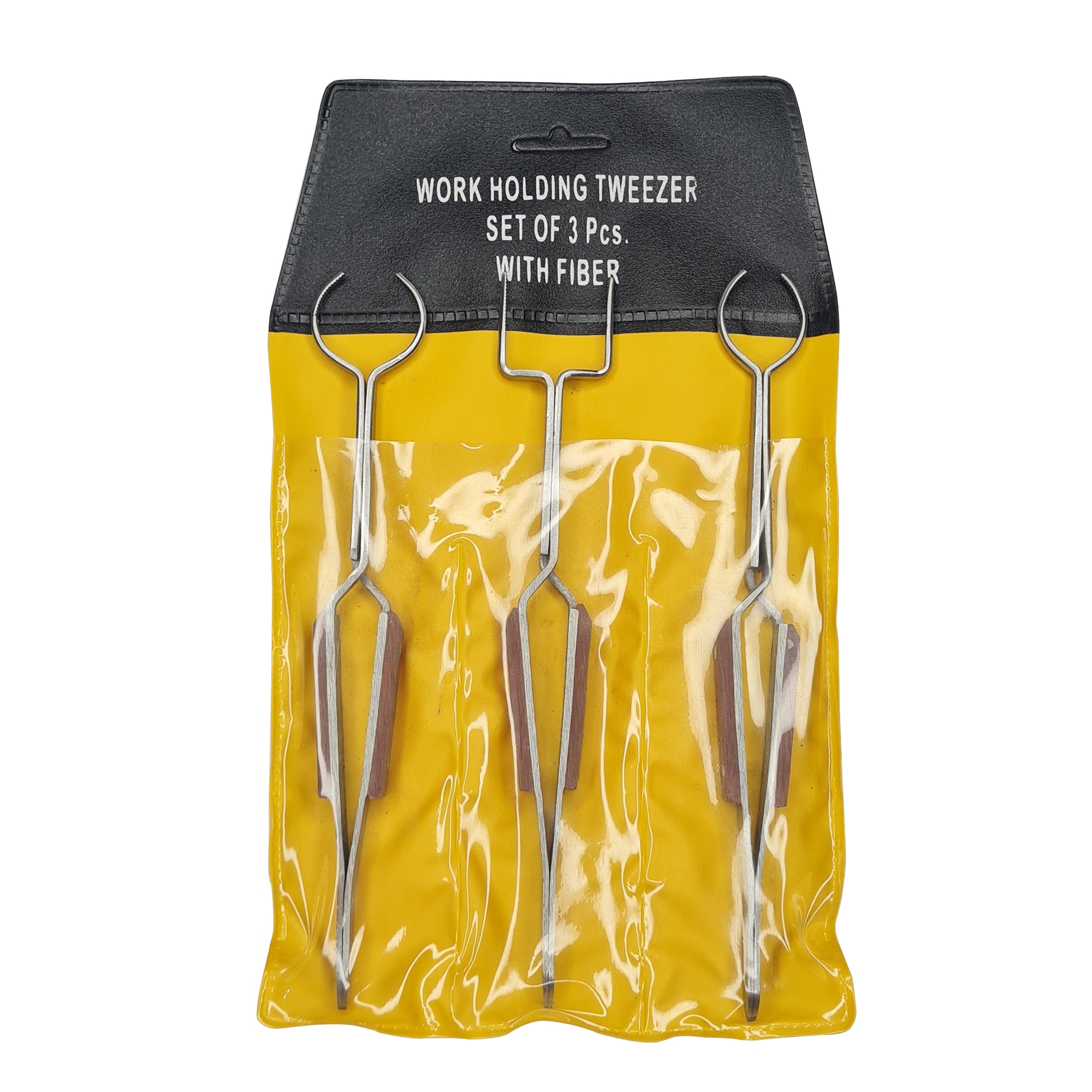 Work Holding with Fiber Grip Tweezers Set of 3 Cross Locking Soldering Tweezers