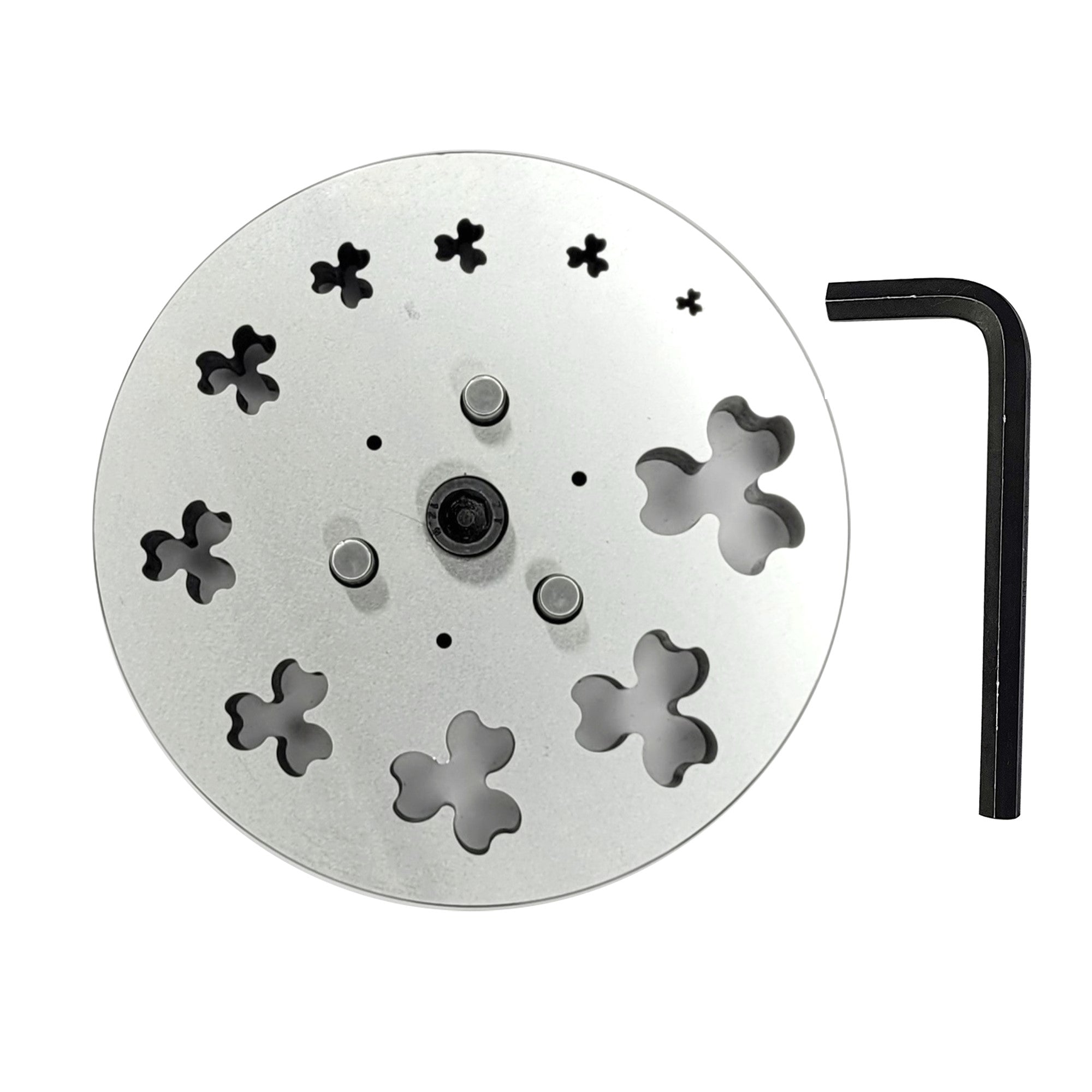 Disc Cutter 3 Petal Flower Shape with 10 Punches Size 3/16"-1 1/4"