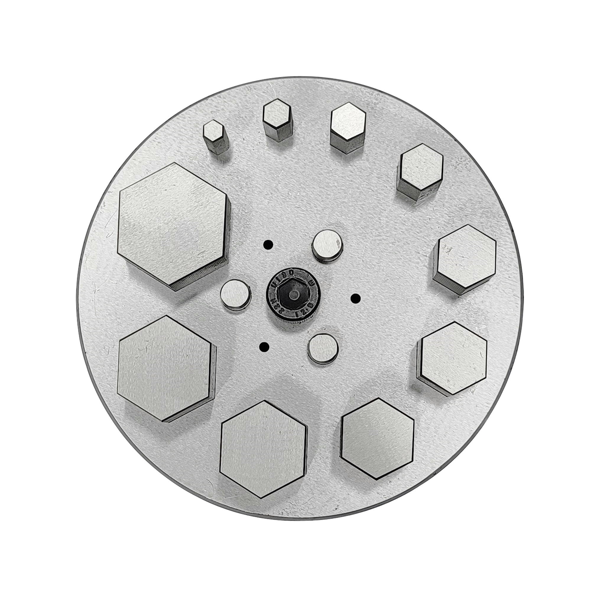 Hexagonal Shape Disc Cutter with Set of 10 Punches Size 4mm-31mm