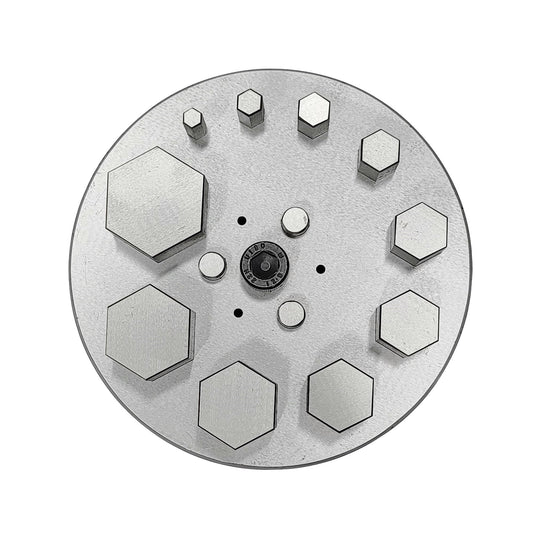 Hexagonal Shape Disc Cutter with Set of 10 Punches Size 4mm-31mm