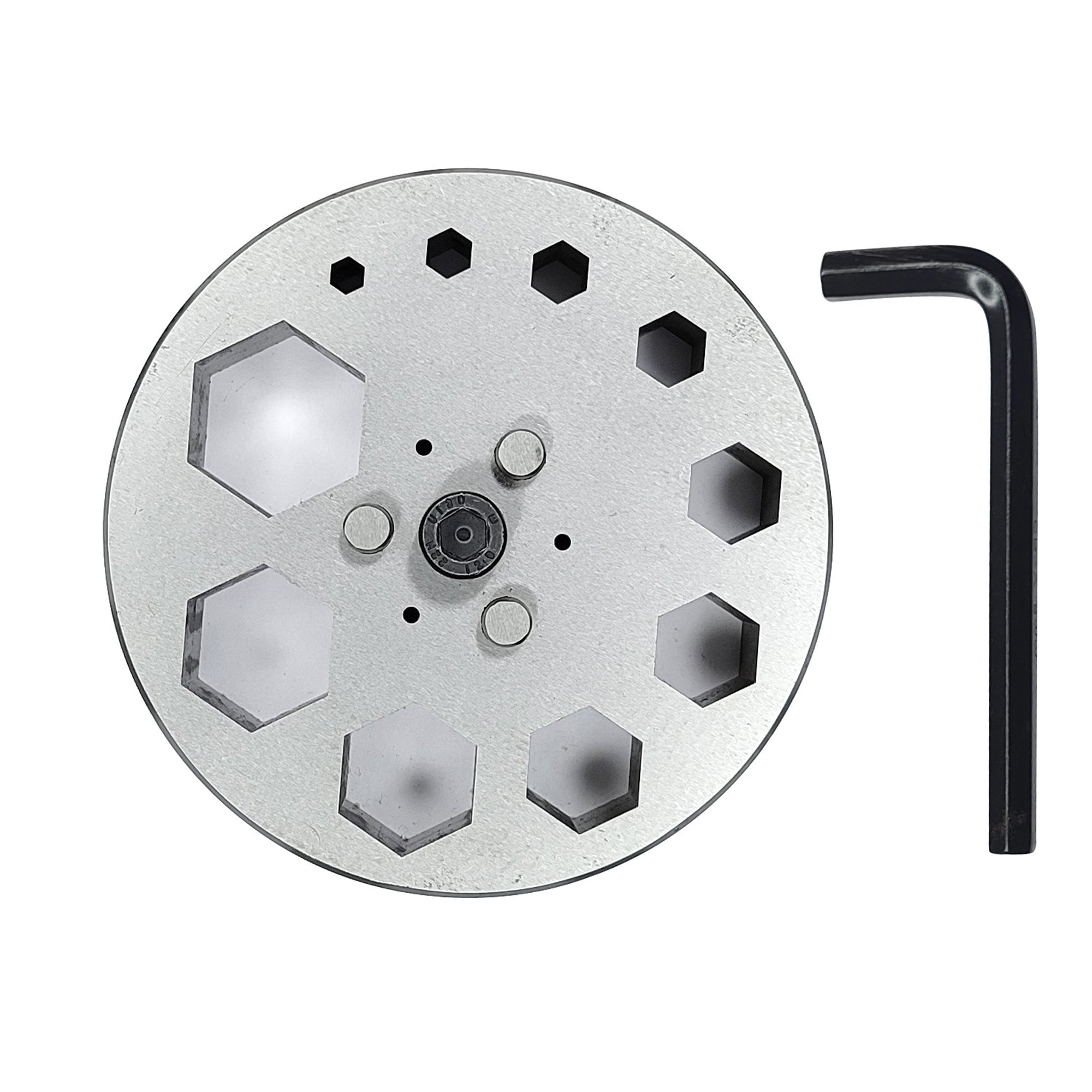 Hexagonal Shape Disc Cutter with Set of 10 Punches Size 4mm-31mm