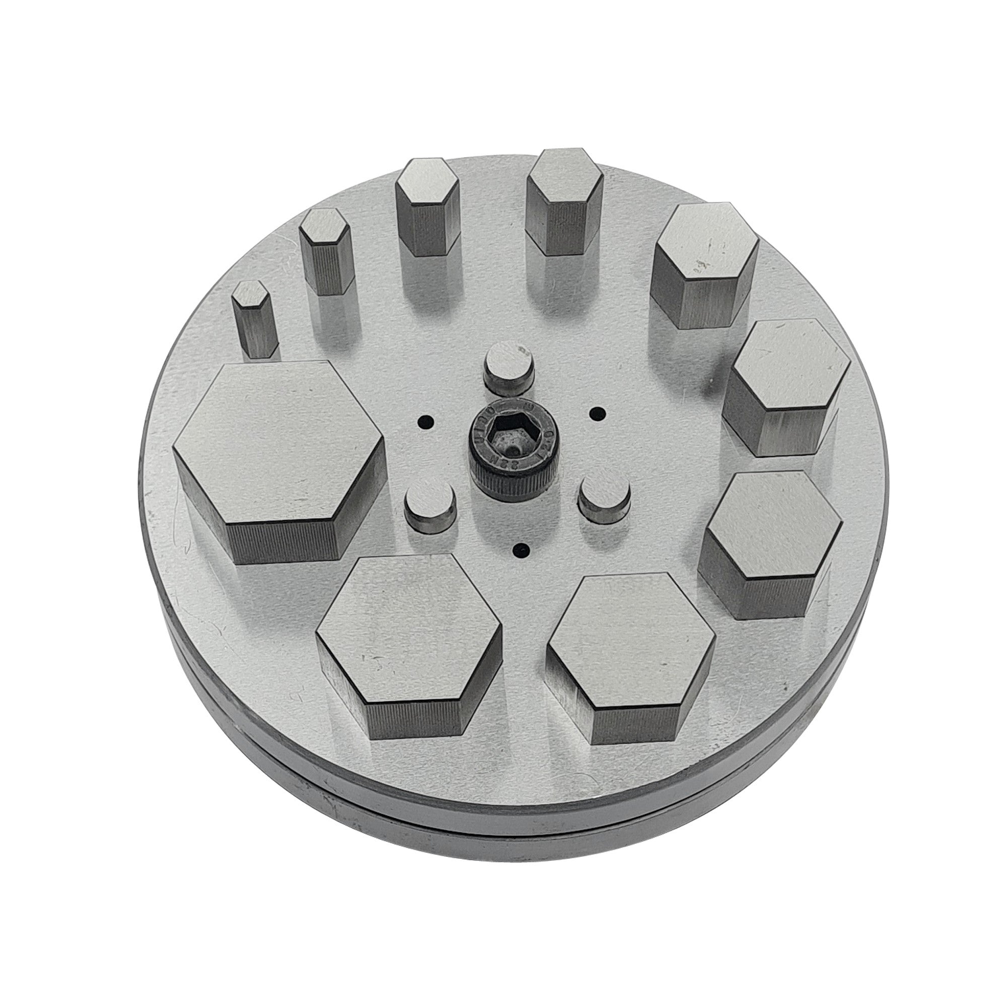 Hexagonal Shape Disc Cutter with Set of 10 Punches Size 4mm-31mm