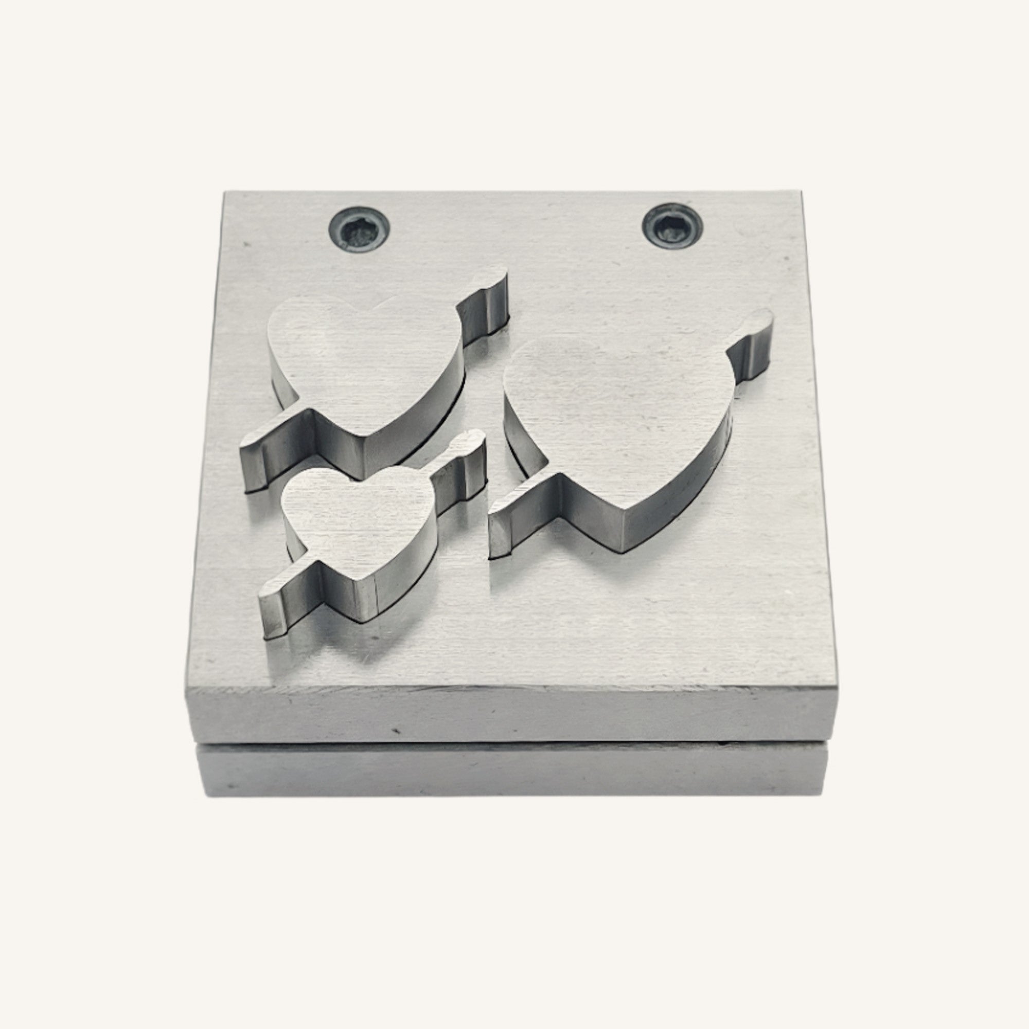 Cupid Heart Shape Disc Cutter with Set of 3 Punches Size 35mm-46mm