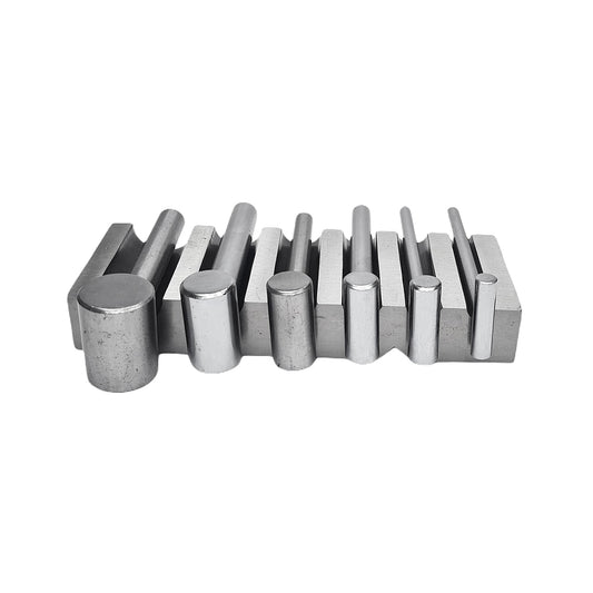 Metal Swage Block U-Channel Forming Dapping Metal Block with 6 Hammer Punches