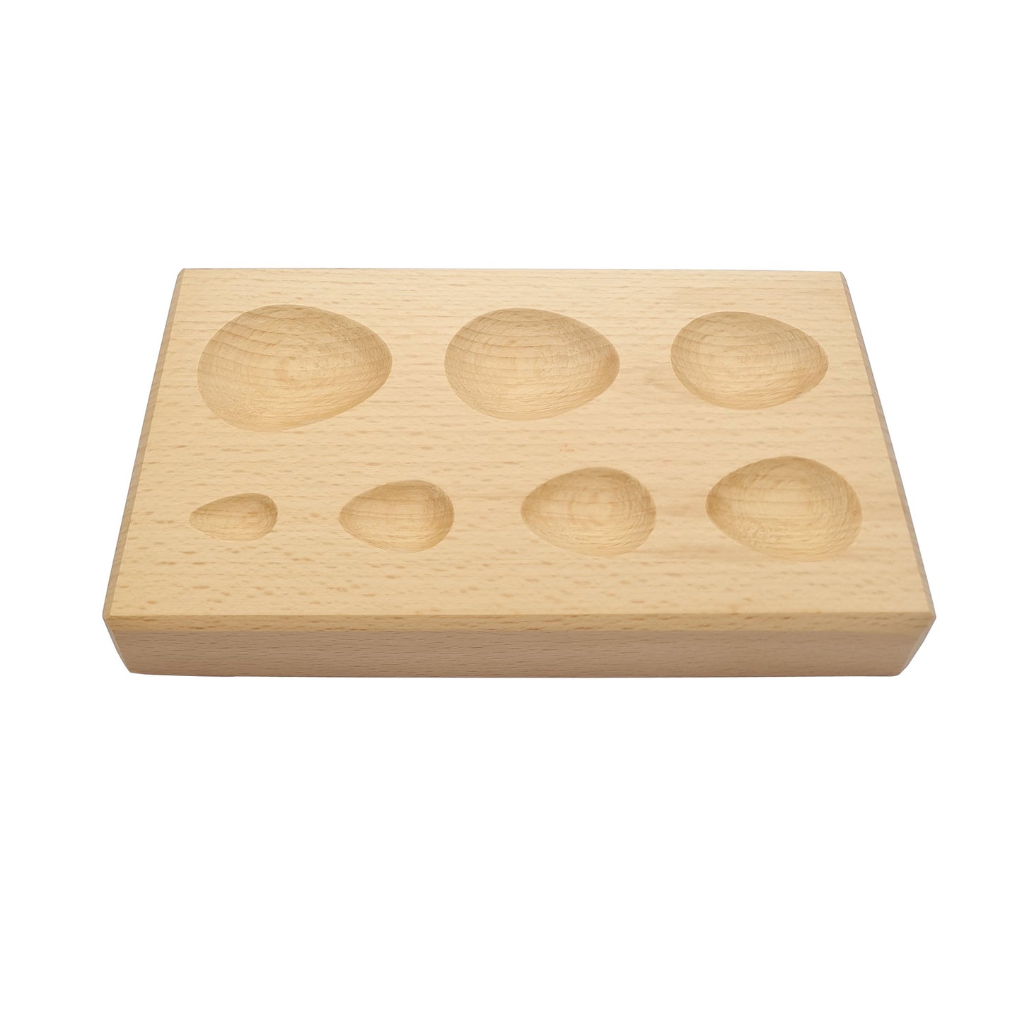 7-Cavity Metal Forming Pear Shaped Wooden Dapping Block - Jewelry Making Tool