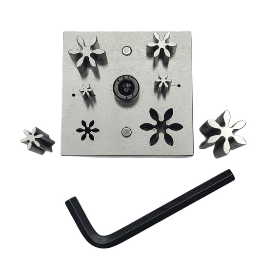 6 Petal Flower Shape Disc Cutter Set of 6 Punches-Size 8mm to 26mm-Jewelry Tool