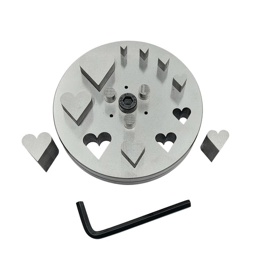 Disc Cutter Heart Shape with 10 Punches Size 3/16"- 1-1/4" - Jewelry Making Die