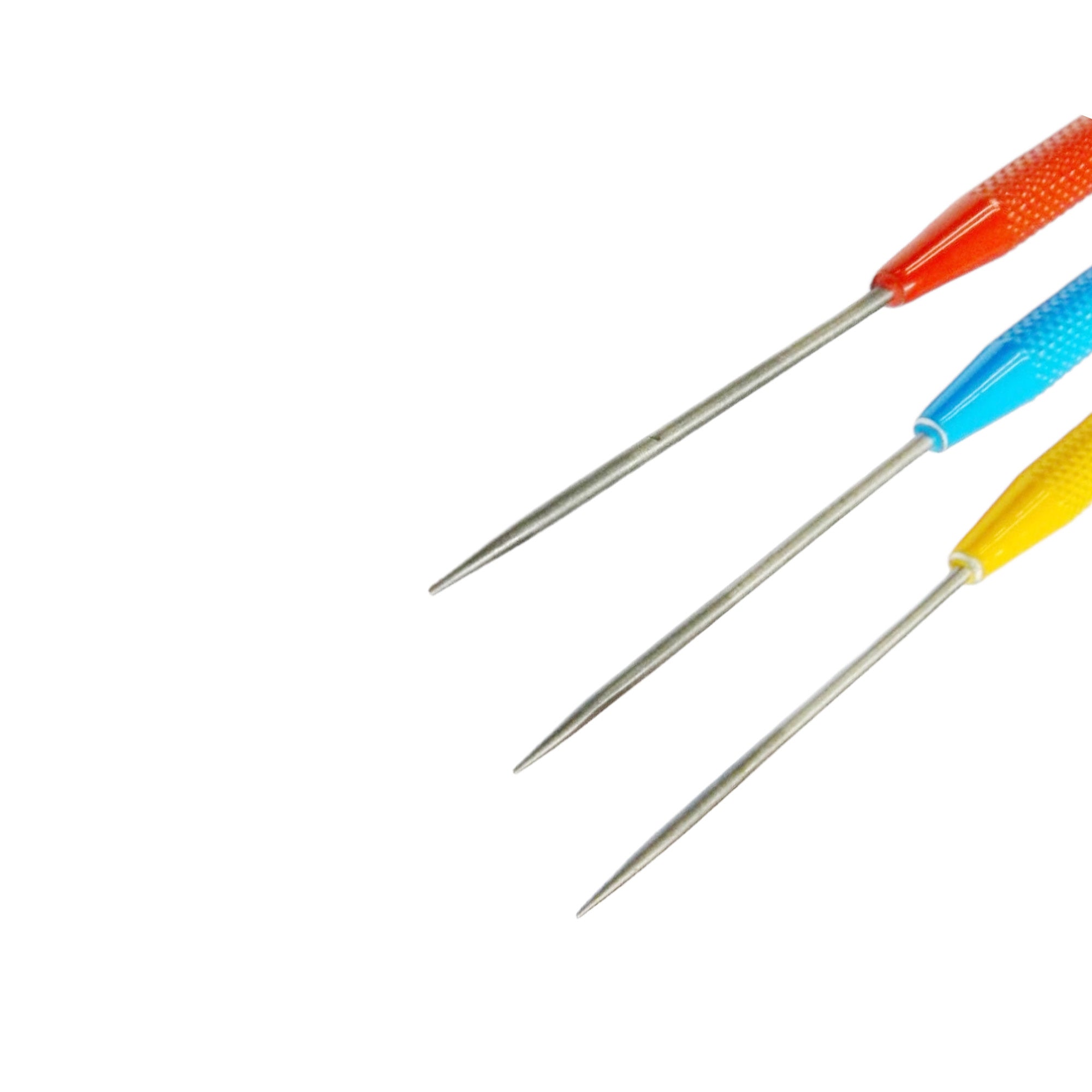 Set Of 3 Titanium Knurled Handle Soldering Picks with A Free Storage Pouch