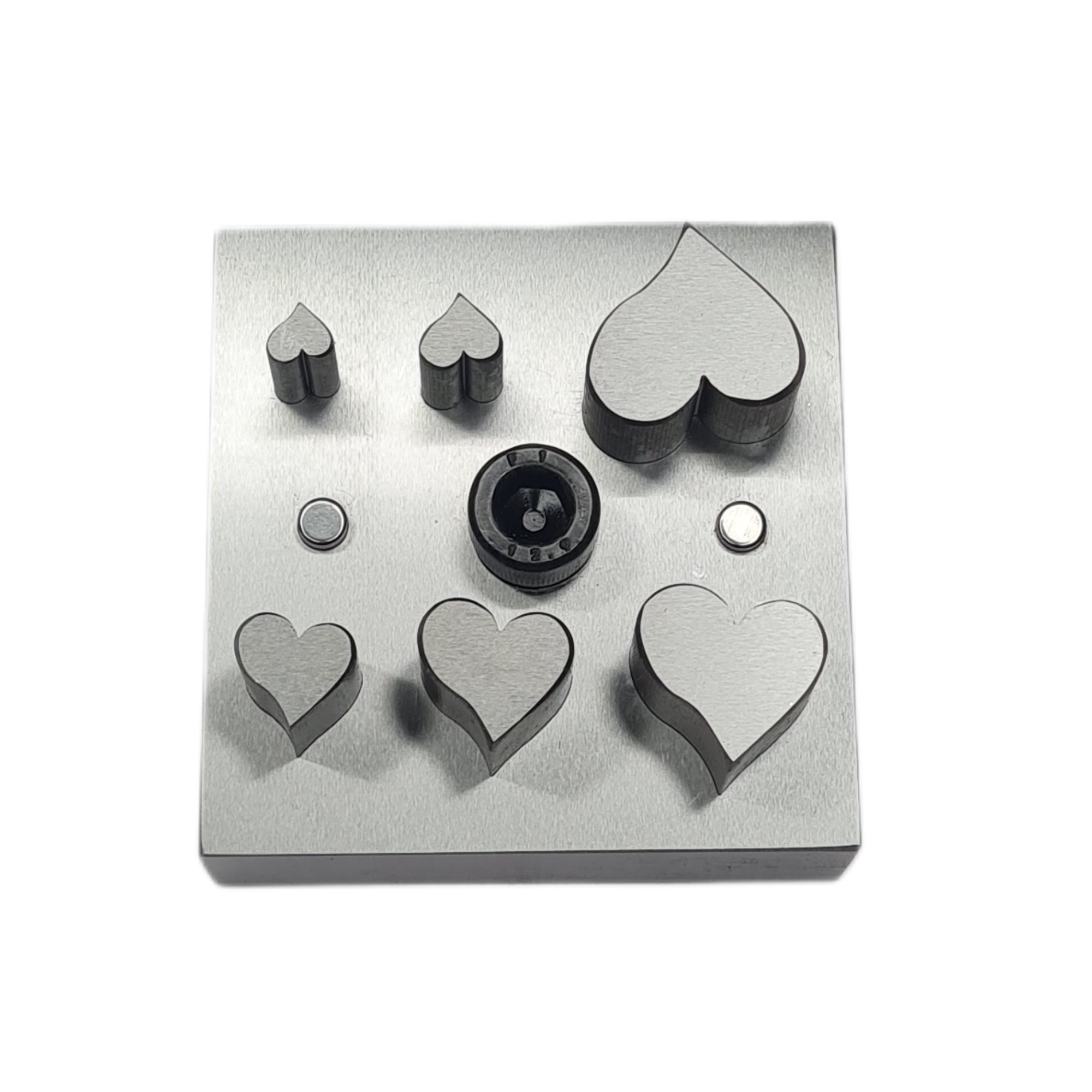 Tangled/Whimsical Heart Disc Cutter w/ Set of 6 Punches-Jewelry Making Tool Dies