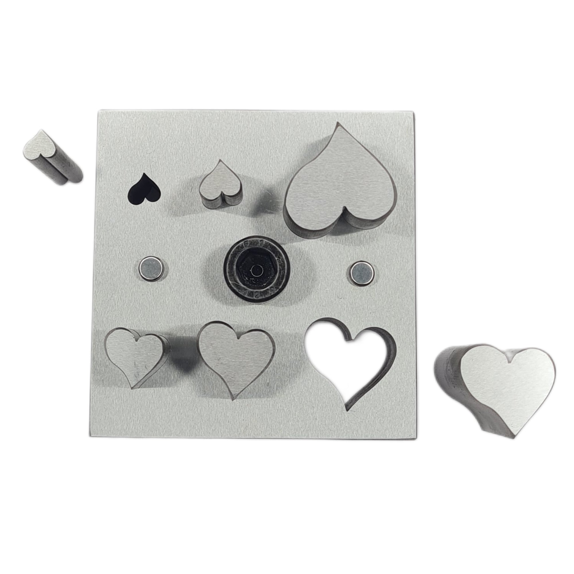 Tangled/Whimsical Heart Disc Cutter w/ Set of 6 Punches-Jewelry Making Tool Dies
