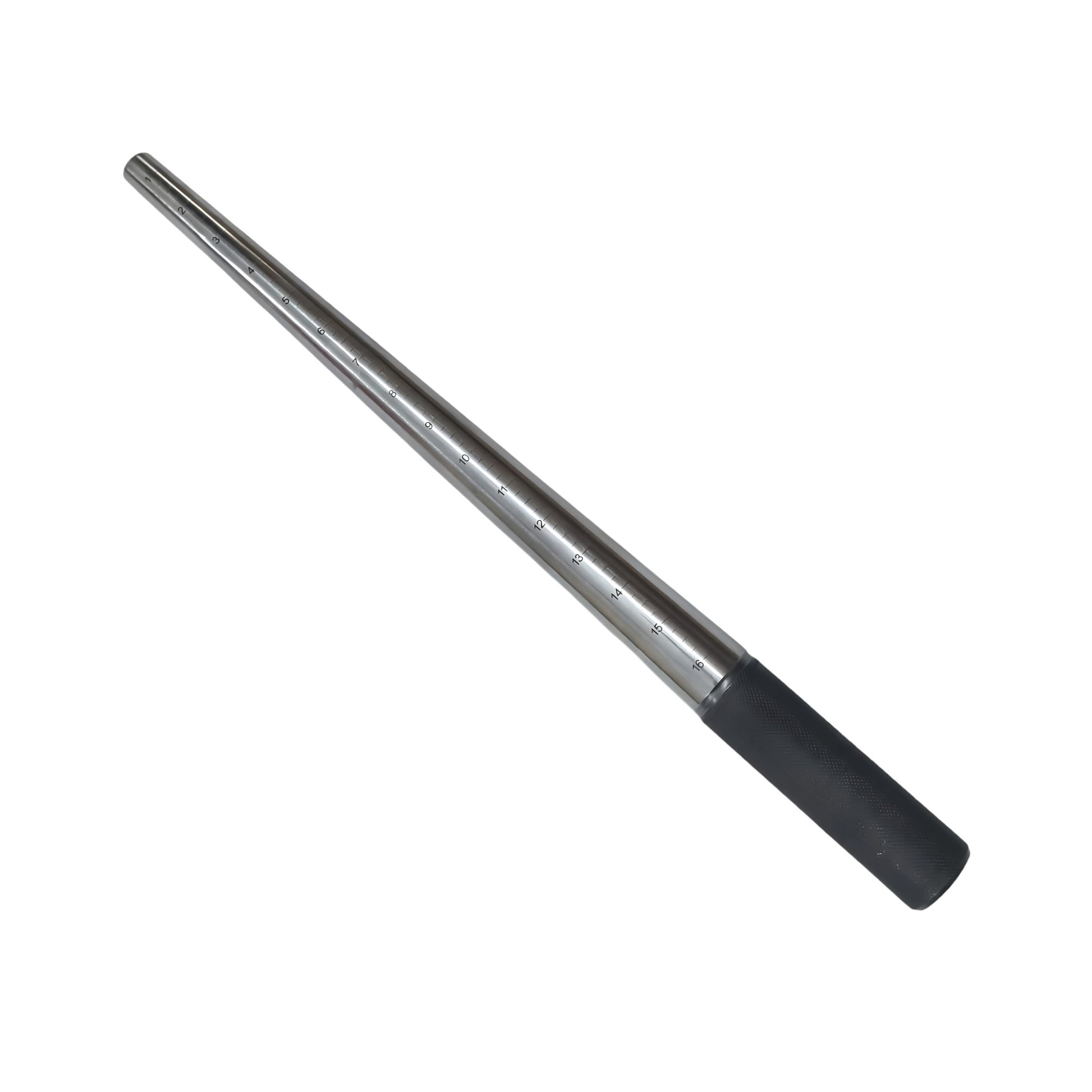 13" Ring Mandrel Steel Ungrooved 1-16 with Black Knurling Handle - Jewelry Tool