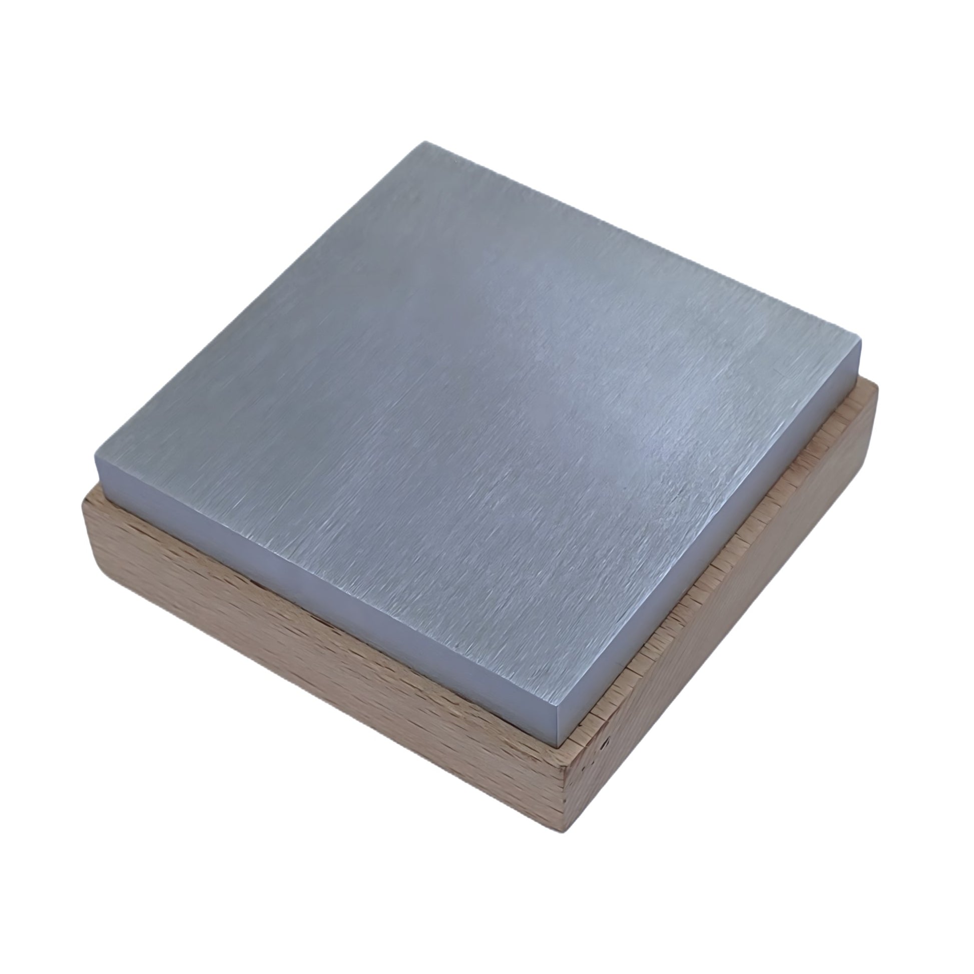 3" x 3" x 1" Steel Combination Bench Block Wooden Base - Jewelry Metal Forming