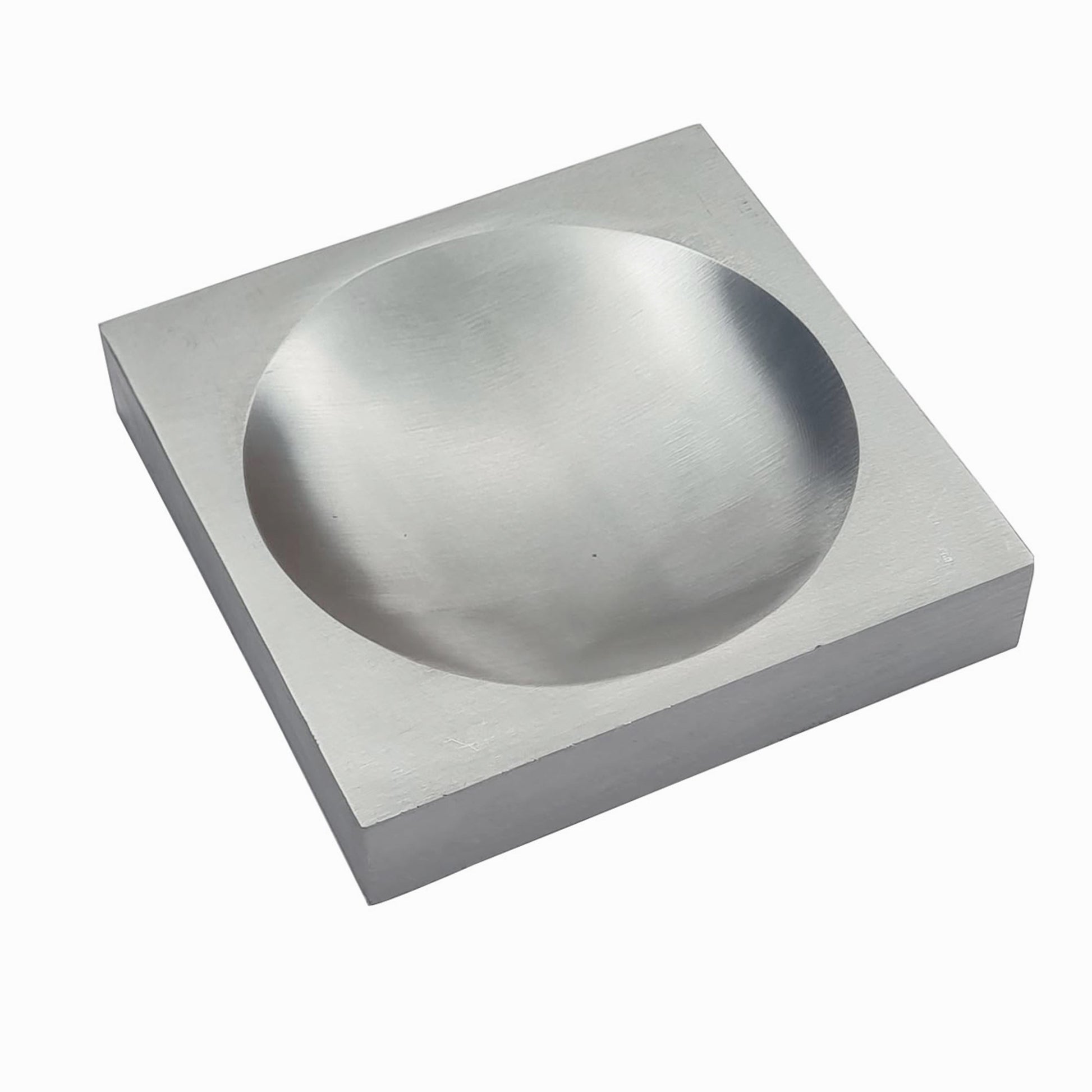 4" x 4" x 3/4" Steel Bench Block with Depression Groove - Jewelry Making Tool