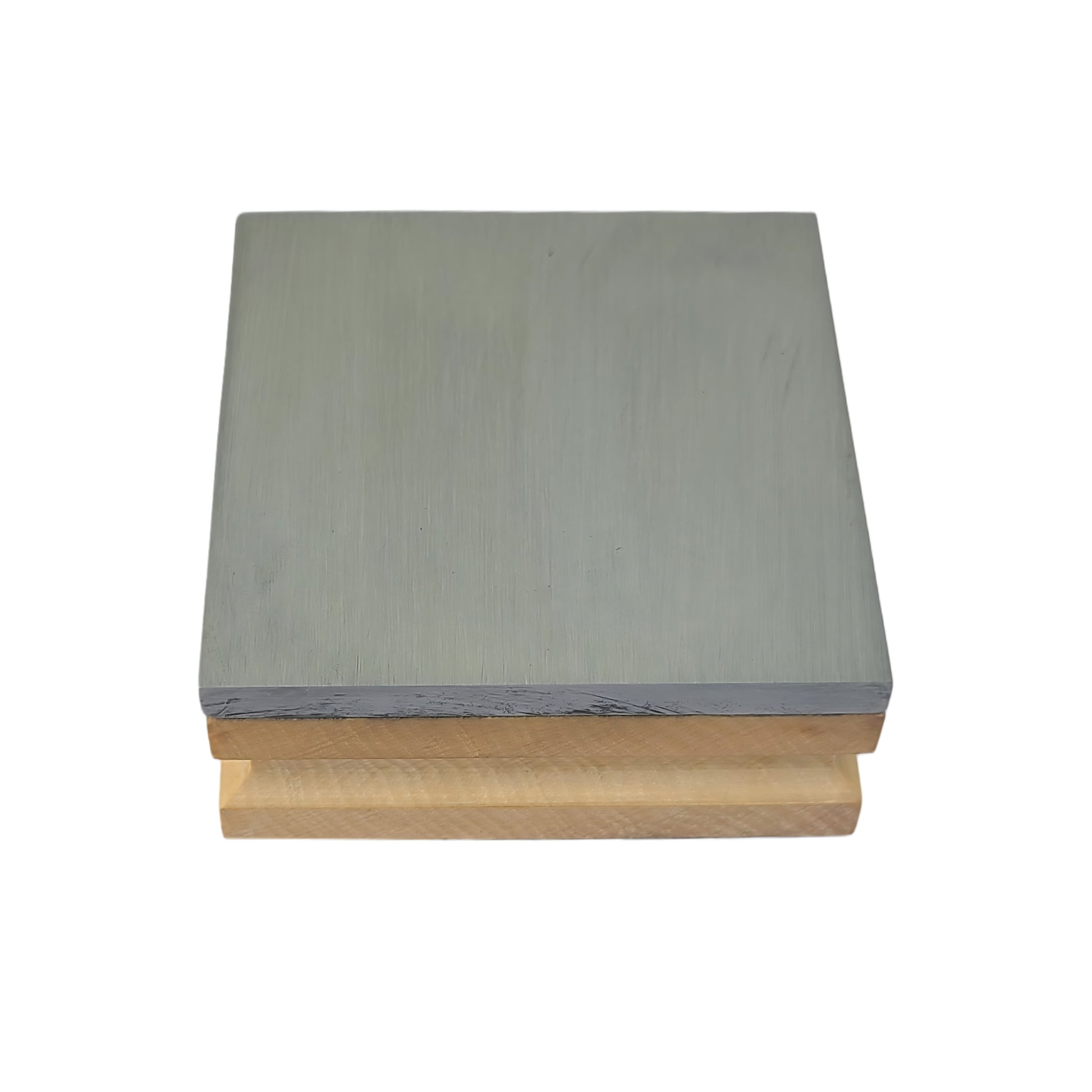 3" Steel Bench Block on Wooden Base - Jewelry Making Surface- Metal Forming Tool