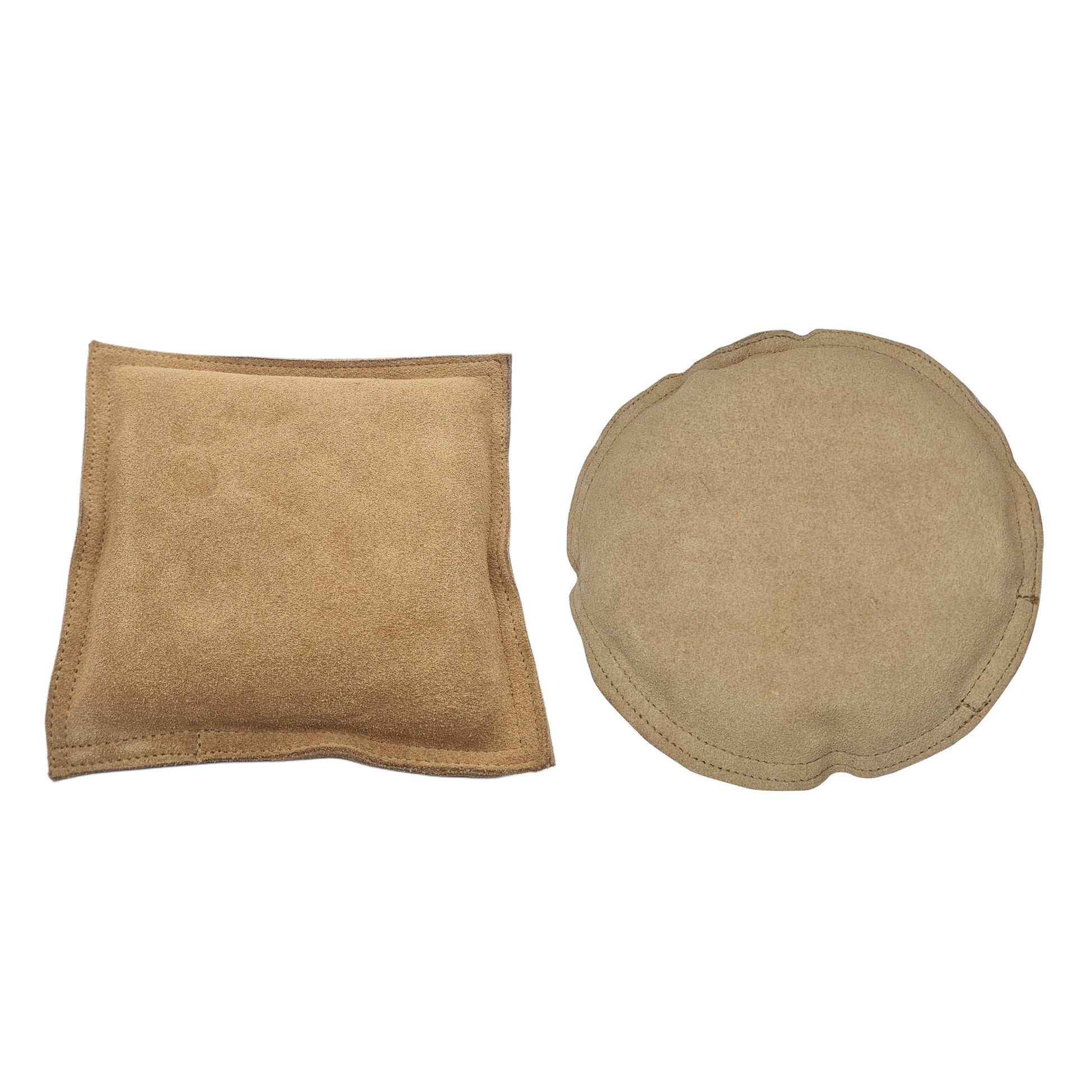 2 Pc 6" Round & Square Leather Sandbags Cushion - Metal Dapping Stamp Hammer