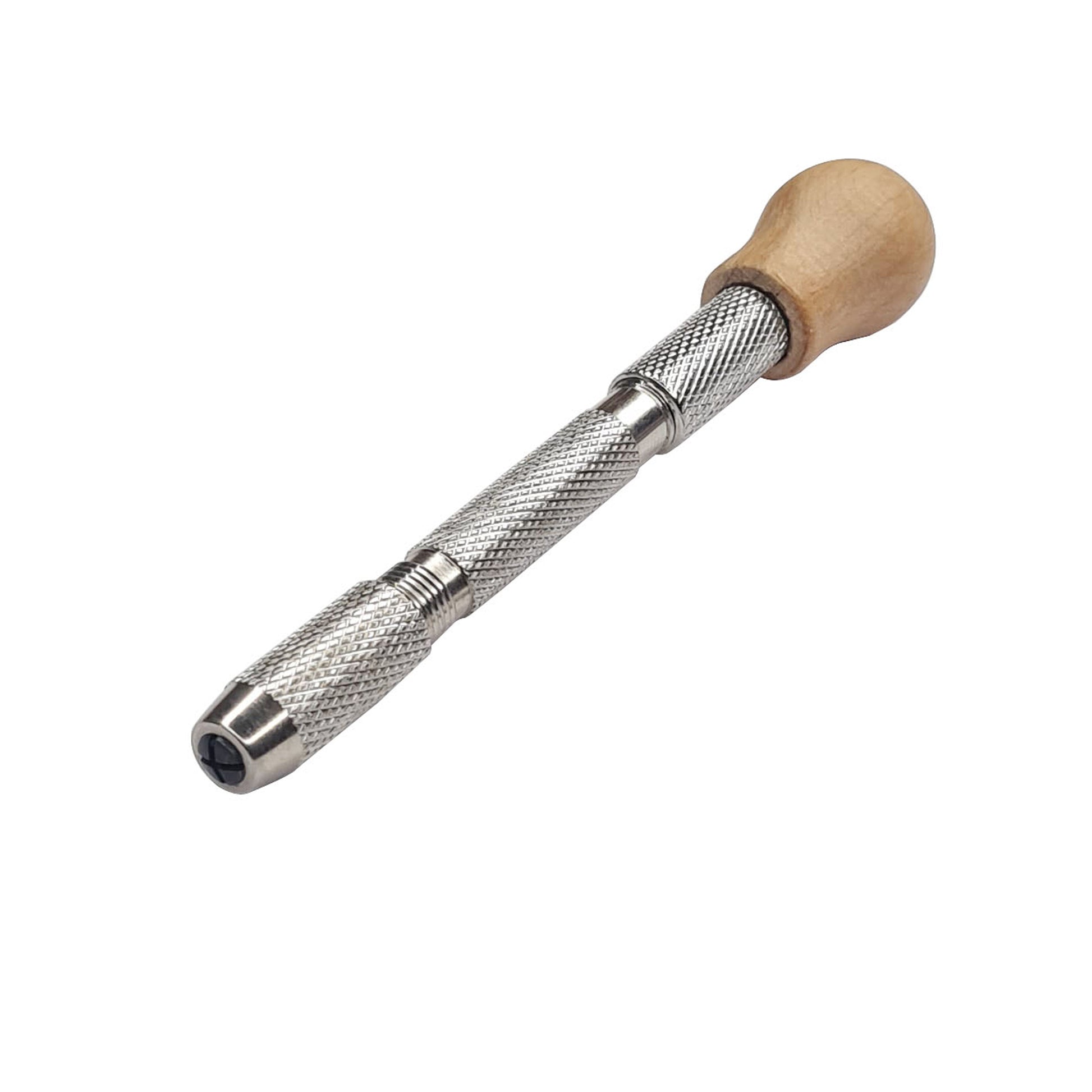 Pin Vice Nickeled, Wood Top Swivel Type Vise - Jewelry Making Tool
