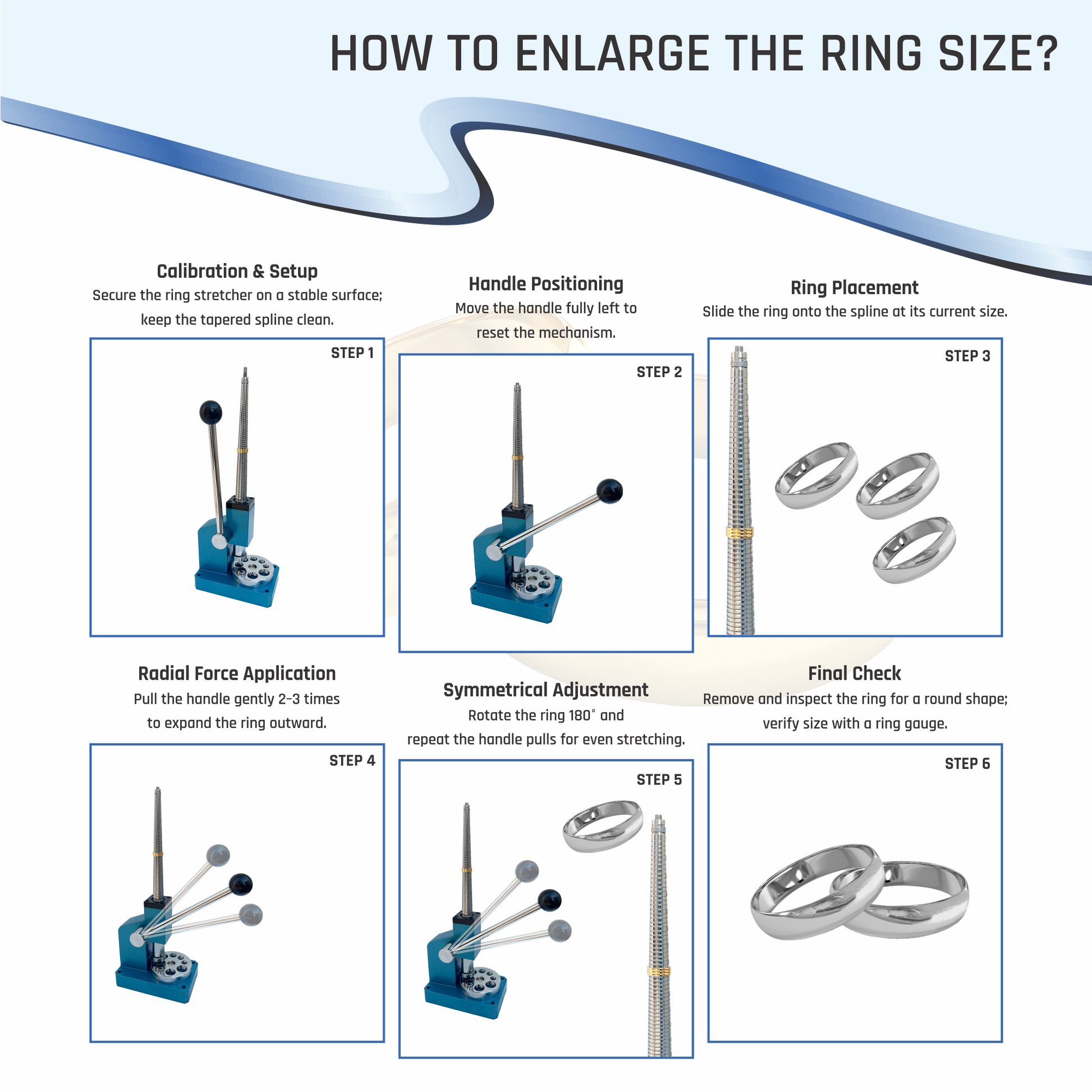 Ring Stretcher Enlarger Reducer -Size 1-36 European Std. Ring Sizing Repair Tool