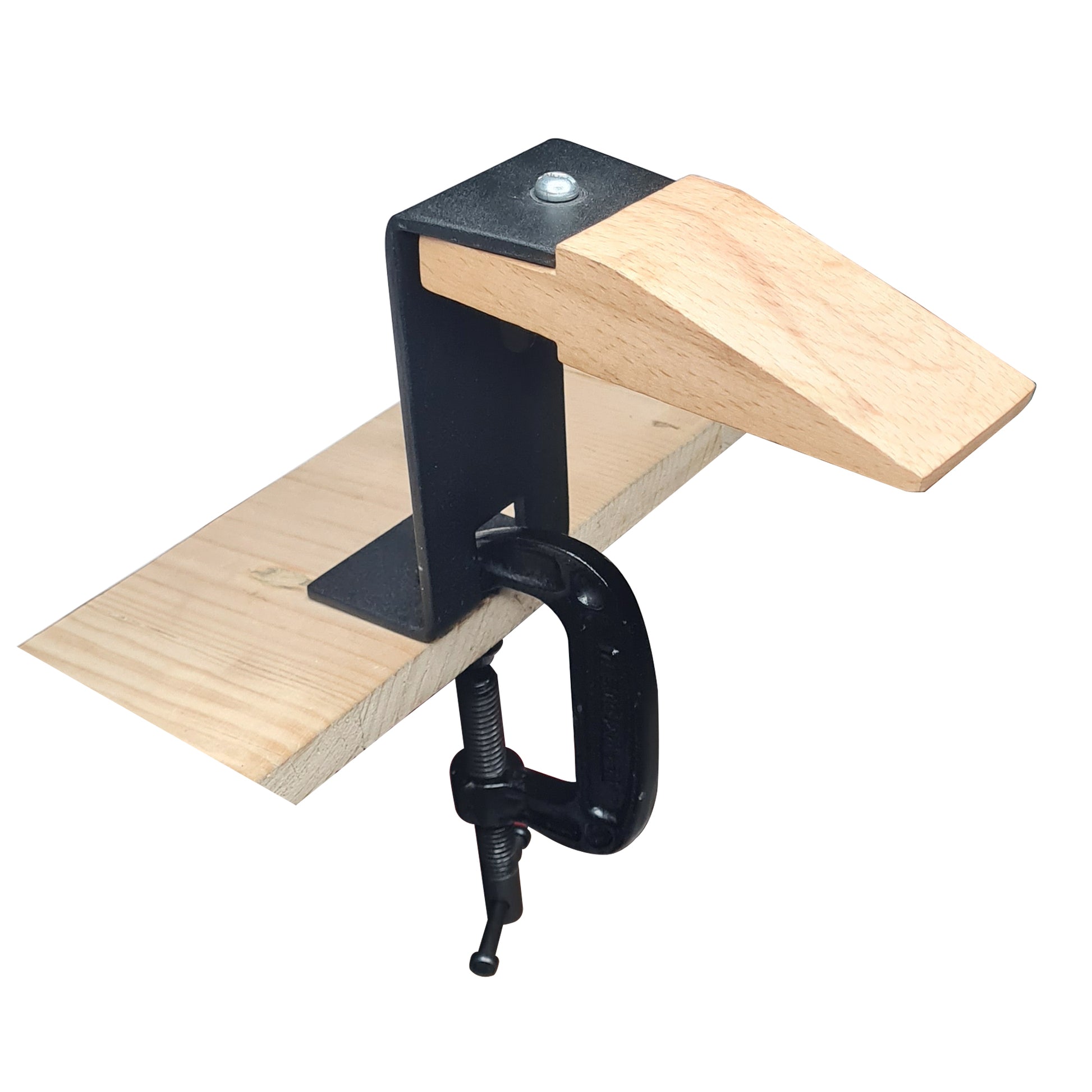 Portable Bench Pin with Clamp & Wedge Size: 5 inch x 2.1/4 inch - Sawing Tool