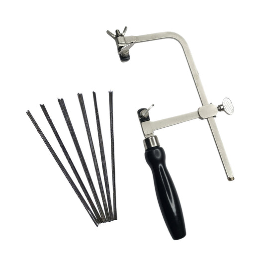 3" Jewelers Adjustable Saw Frame with Tension Screw & Saw Blade Set Size: 4/0-2