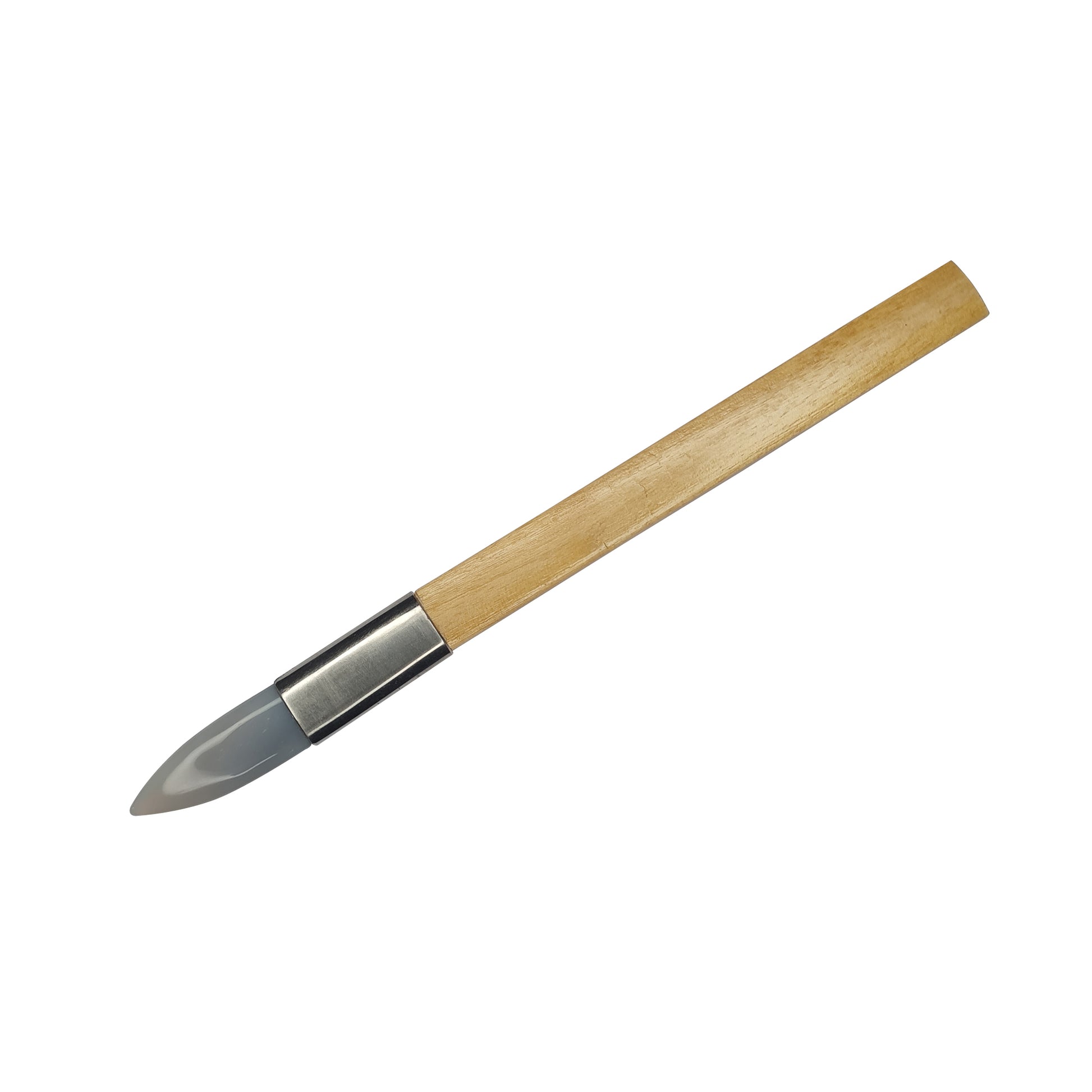 Agate Burnisher with Wooden Handle - Straight Style #1 - Jewelry Making Tool