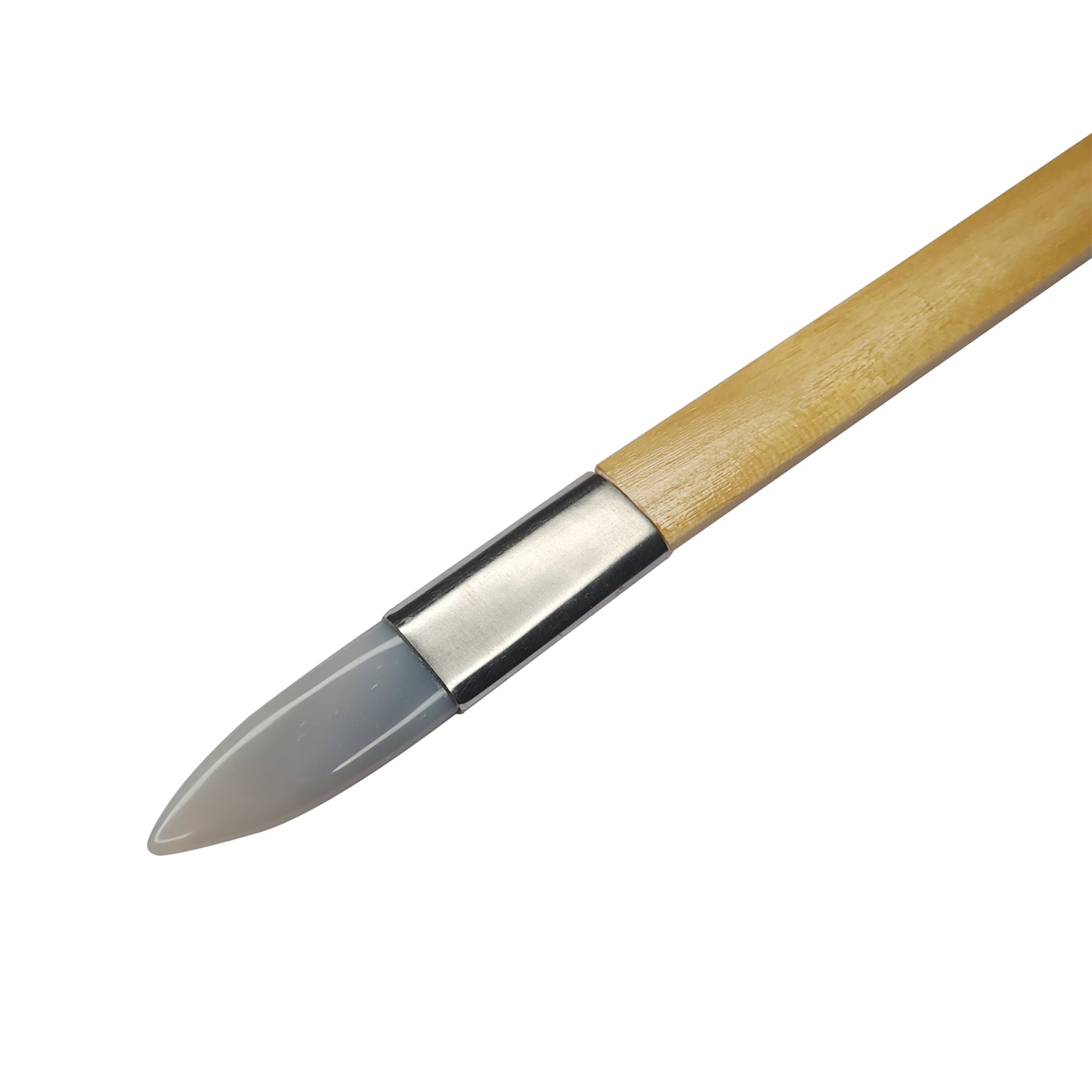 Agate Burnisher with Wooden Handle - Straight Style #1 - Jewelry Making Tool