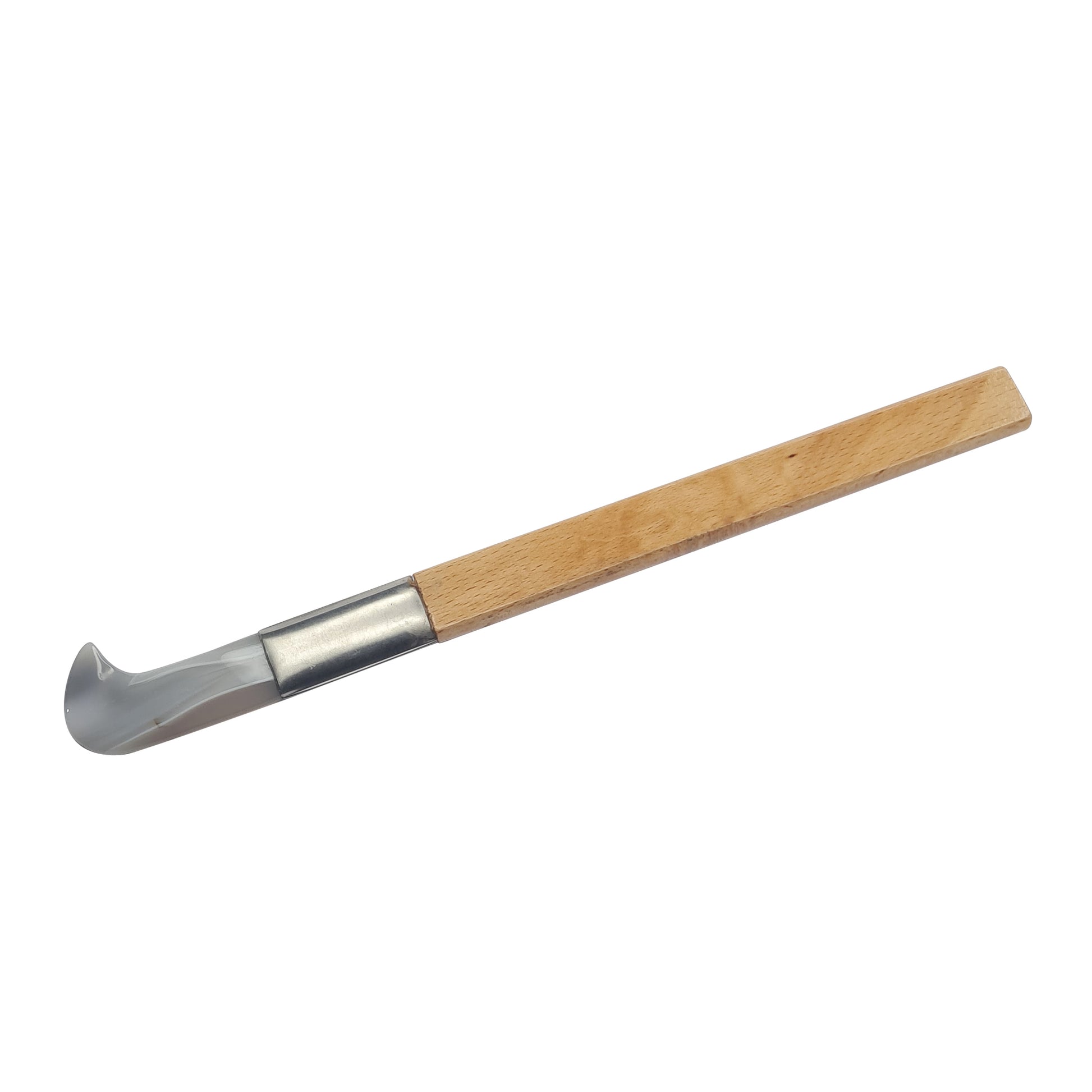 Agate Burnisher with Wooden Handle - Hockey Style #3 - Jewelry Making Tool