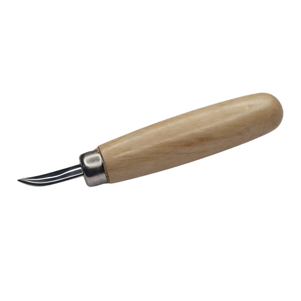 1" Curved Burnisher with Wooden Handle - Stone Setting Tool