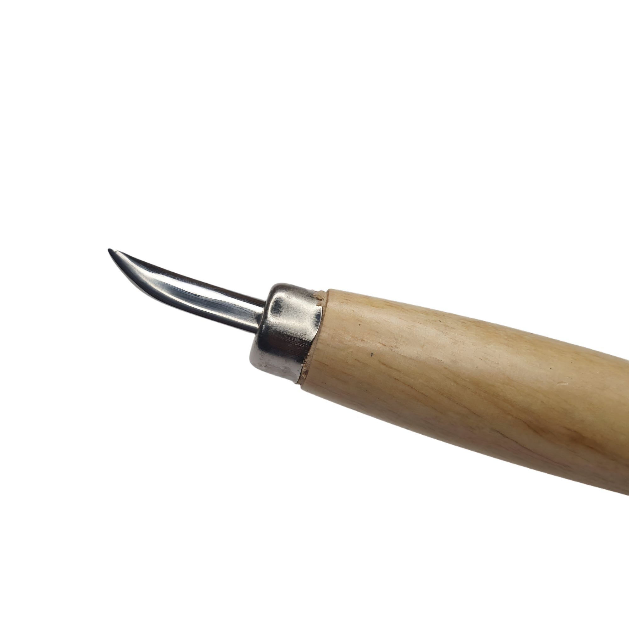 1" Curved Burnisher with Wooden Handle - Stone Setting Tool