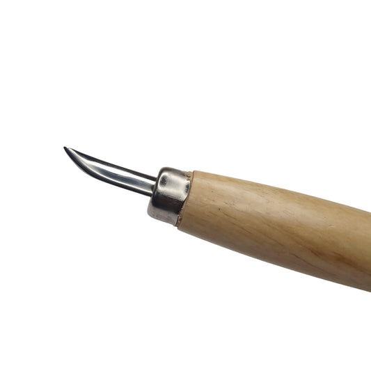 1" Curved Burnisher with Wooden Handle - Stone Setting Tool