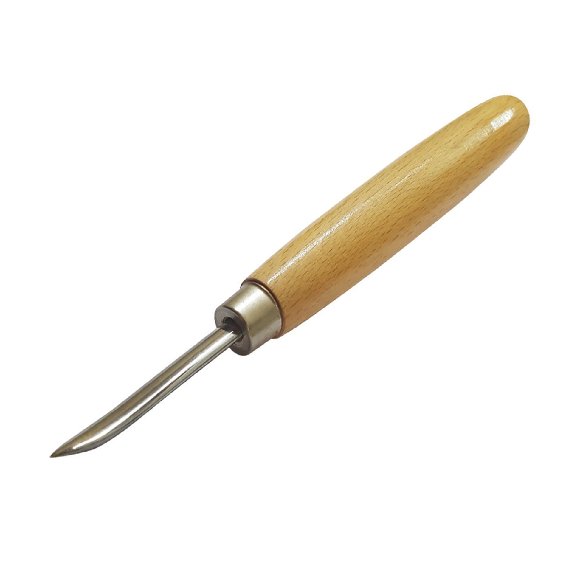 2.5" Curved Burnisher with Wooden Handle - Stone Setting Tool
