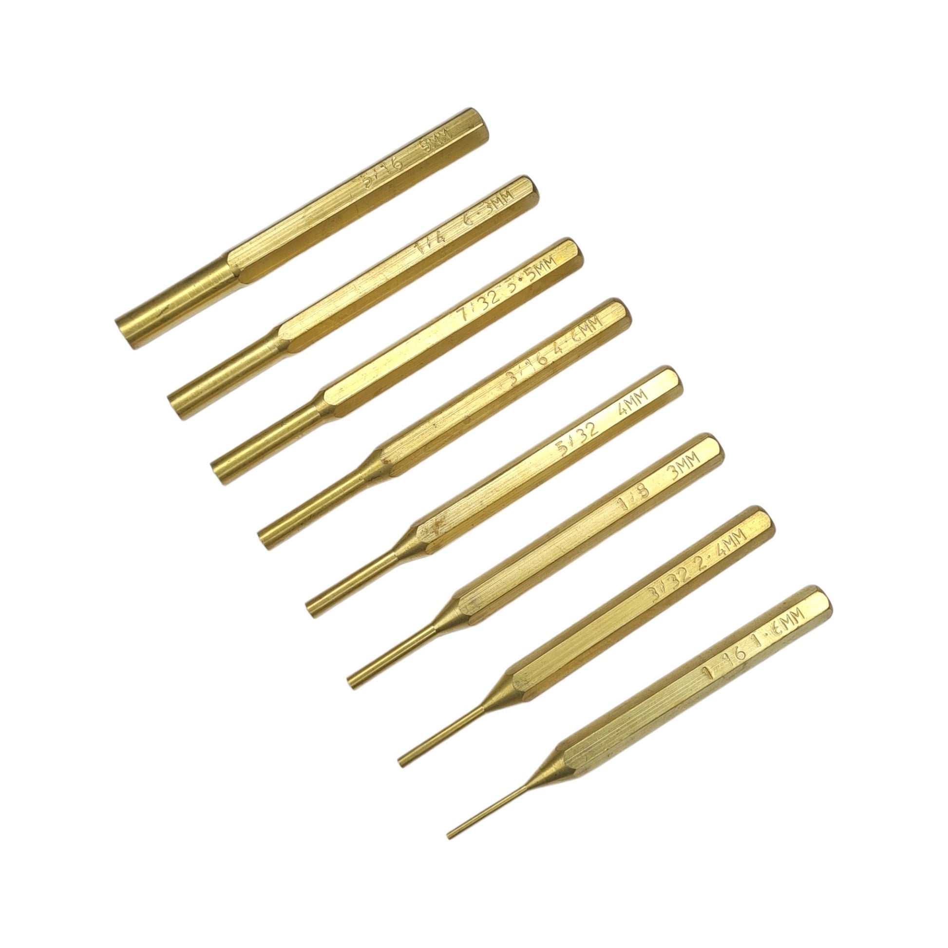 8 Pieces Brass Pin Punch Set - Non-Marring, for Gunsmithing, Woodwork