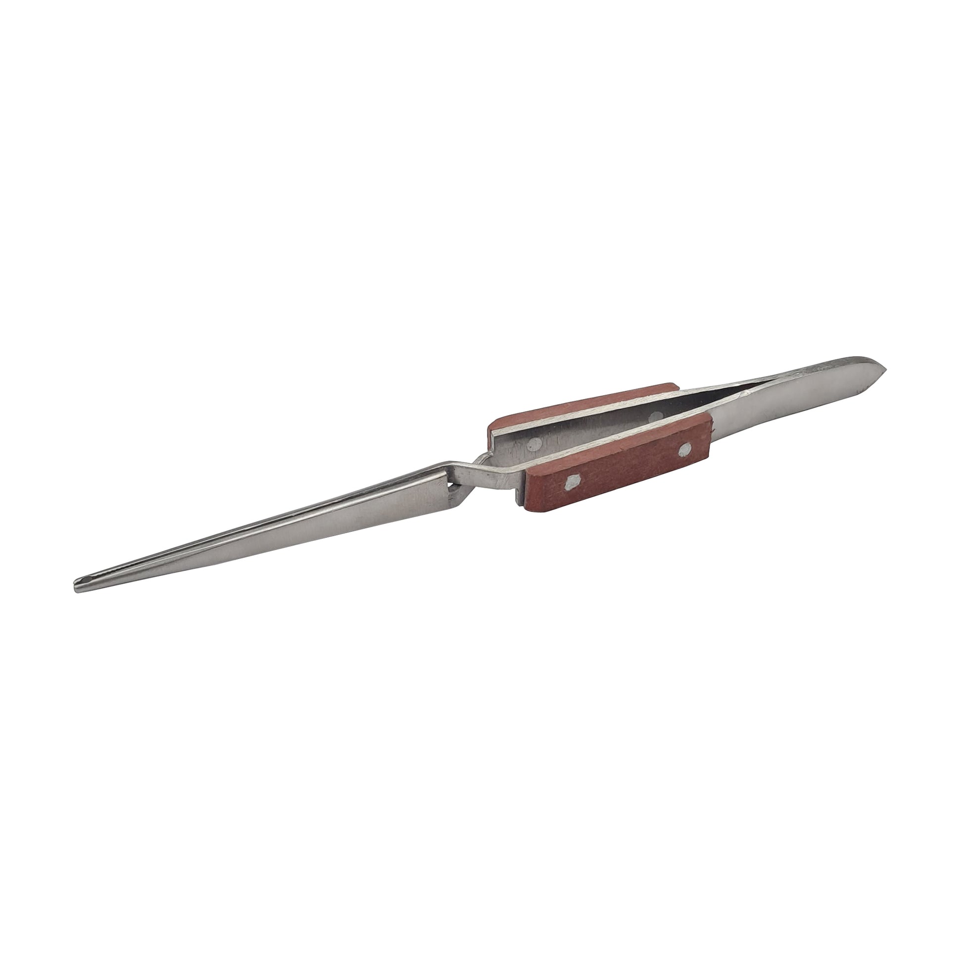 Straight Tweezer Cross & Self Locking With Fiber Grip 6-1/2" Long - Wire Holding