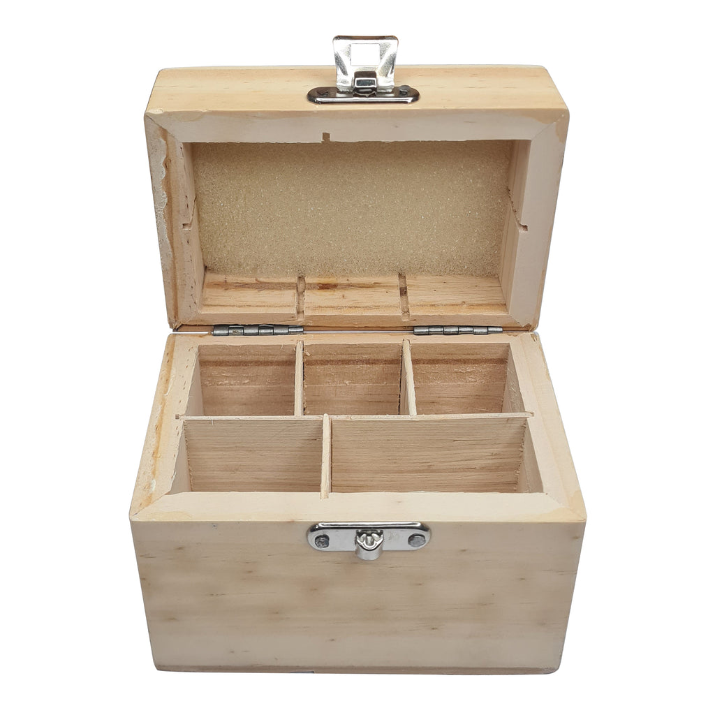 Wooden Box with 5 Compartments for Gold Testing Kit