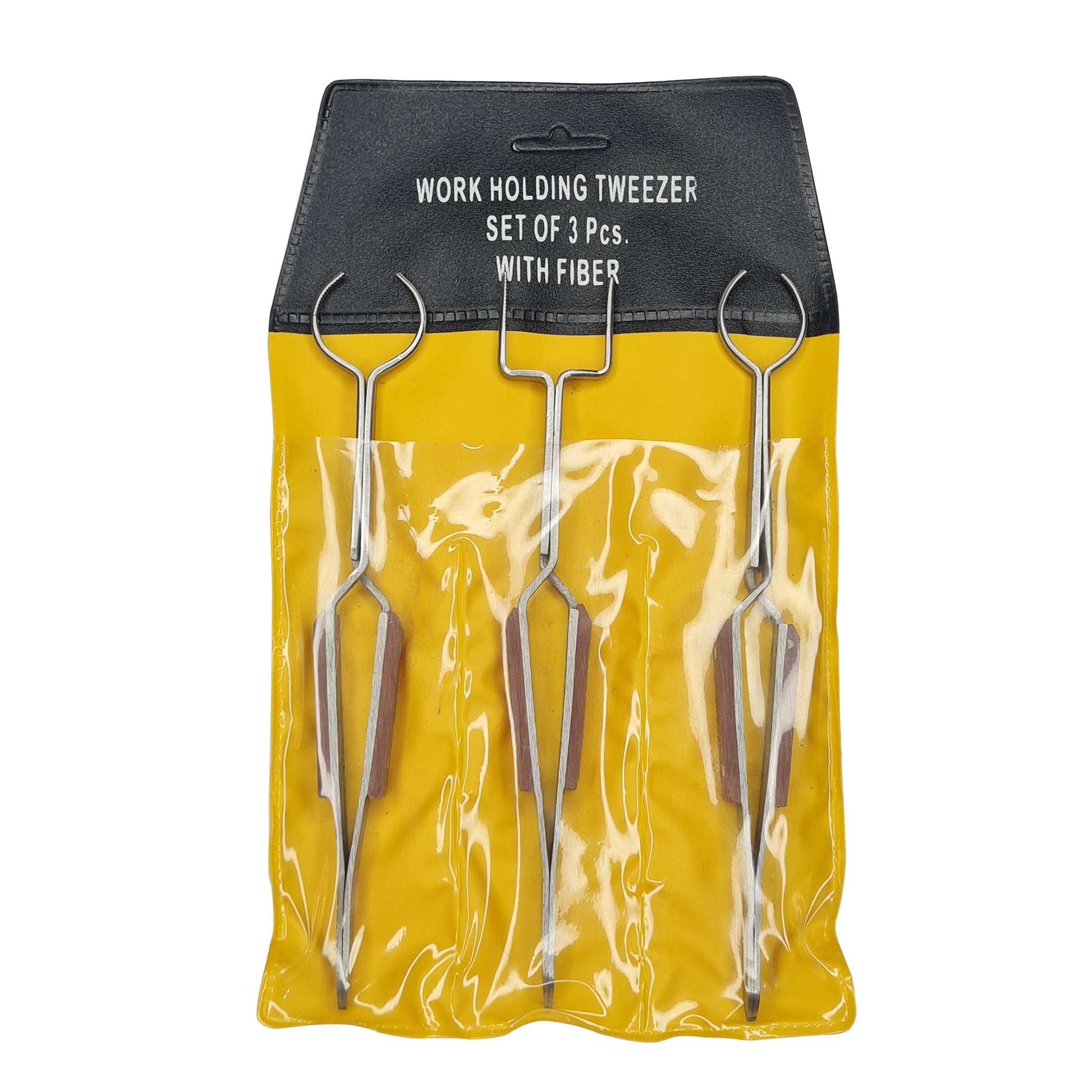 Work Holding with Fiber Grip Tweezers Set of 3 Cross Locking Soldering Tweezers