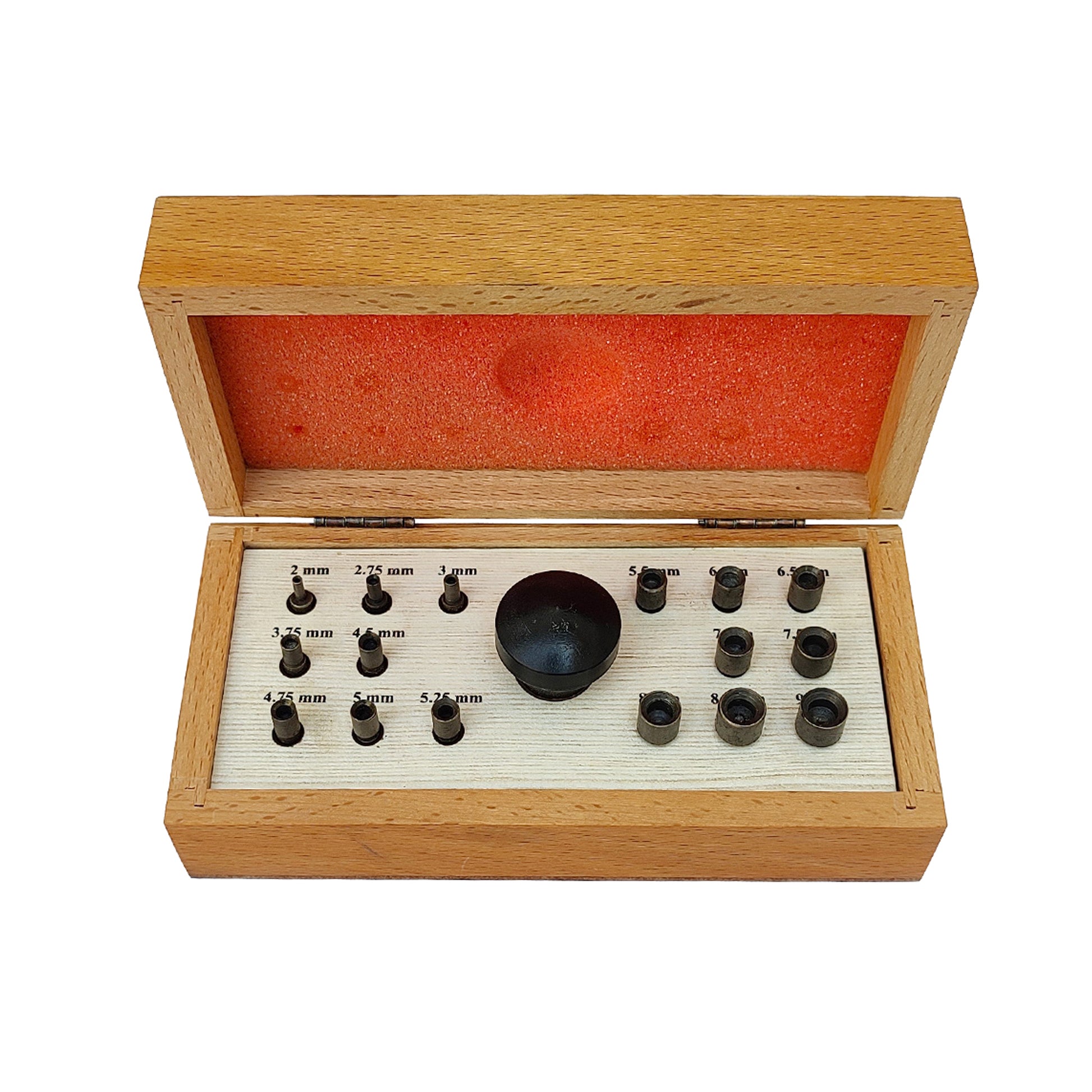 Bezel Setting Tool Punch Set with 16 Punches in Wooden Box Size 2 mm to 9 mm
