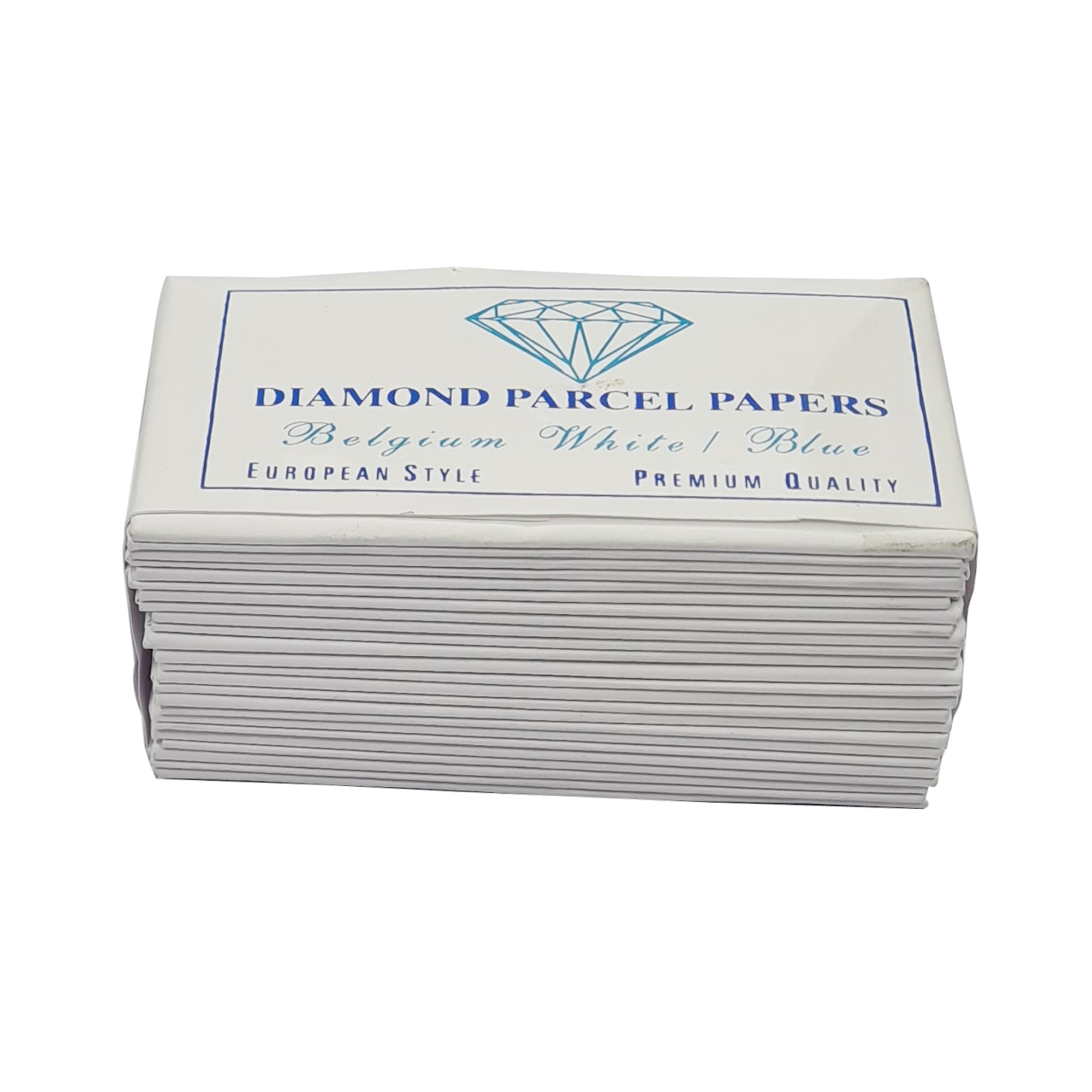 25Pack 80x45mm Diamond Parcel Papers Gemstone White&Blue-Jewelry Package Storage