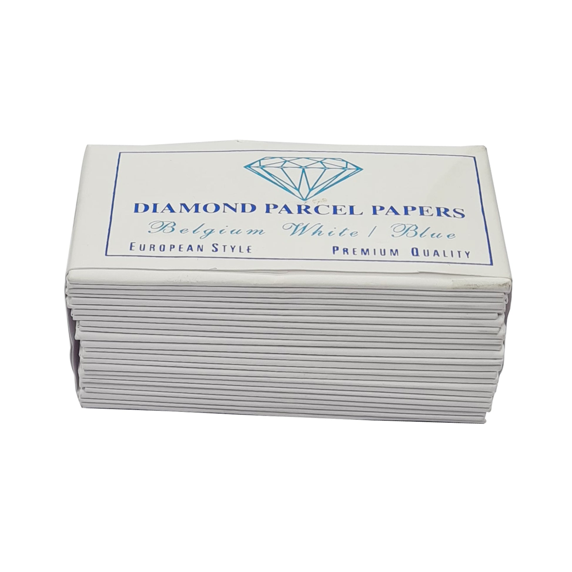 25Pack 80x45mm Diamond Parcel Papers Gemstone White&Blue-Jewelry Package Storage