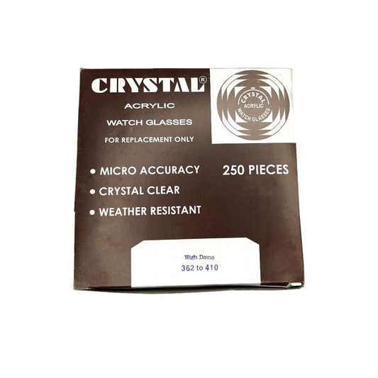 Assortment Watch Crystals 250pcs High Dome Plastic Crystals Size 36.2 to 41.0mm