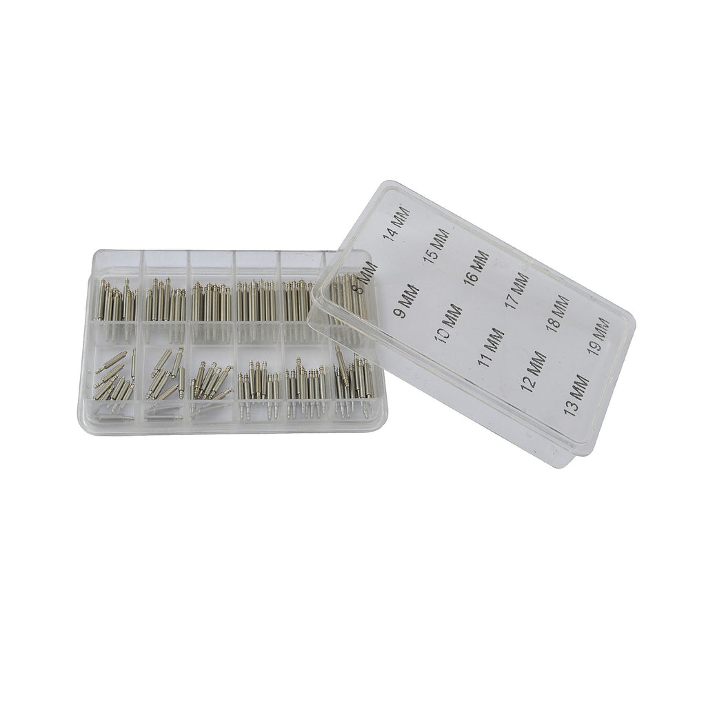Spring Bars Assortment 100Pcs Tray for Watch Straps Bands Size:8mm-19mm
