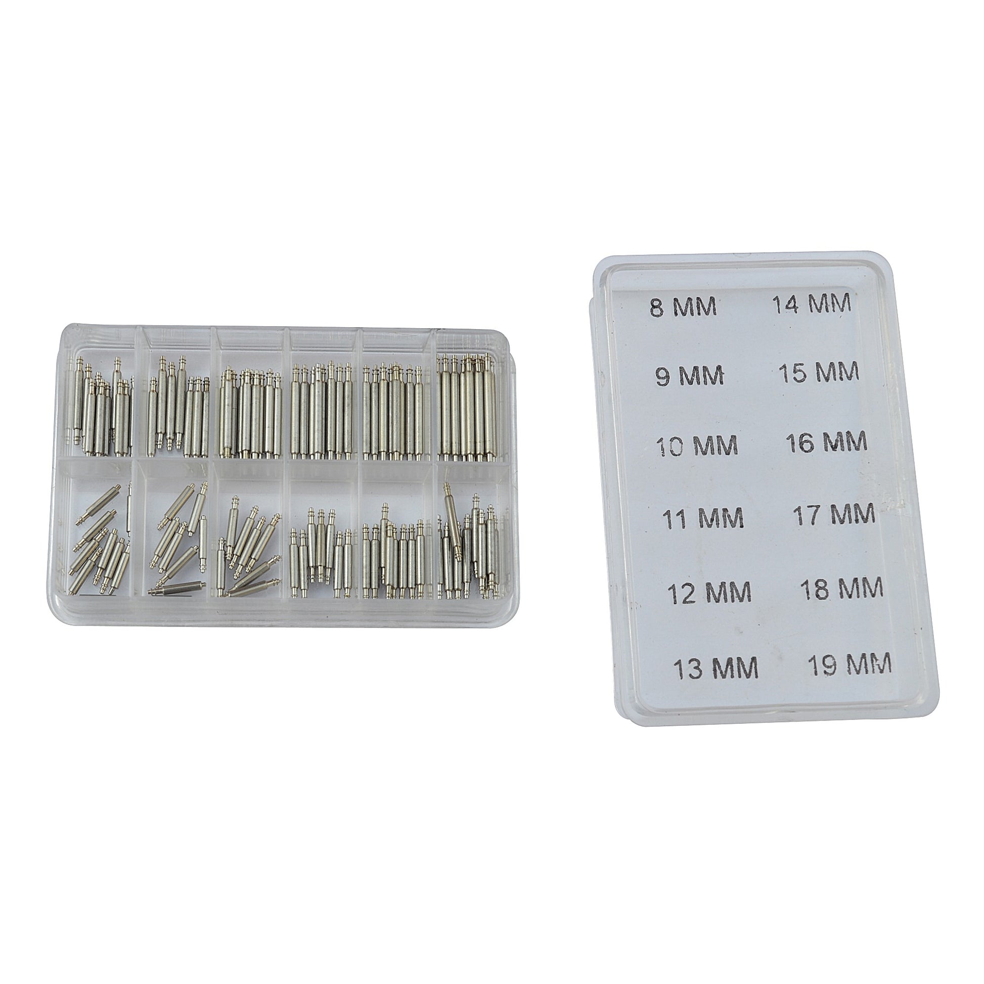 Spring Bars Assortment 100Pcs Tray for Watch Straps Bands Size:8mm-19mm