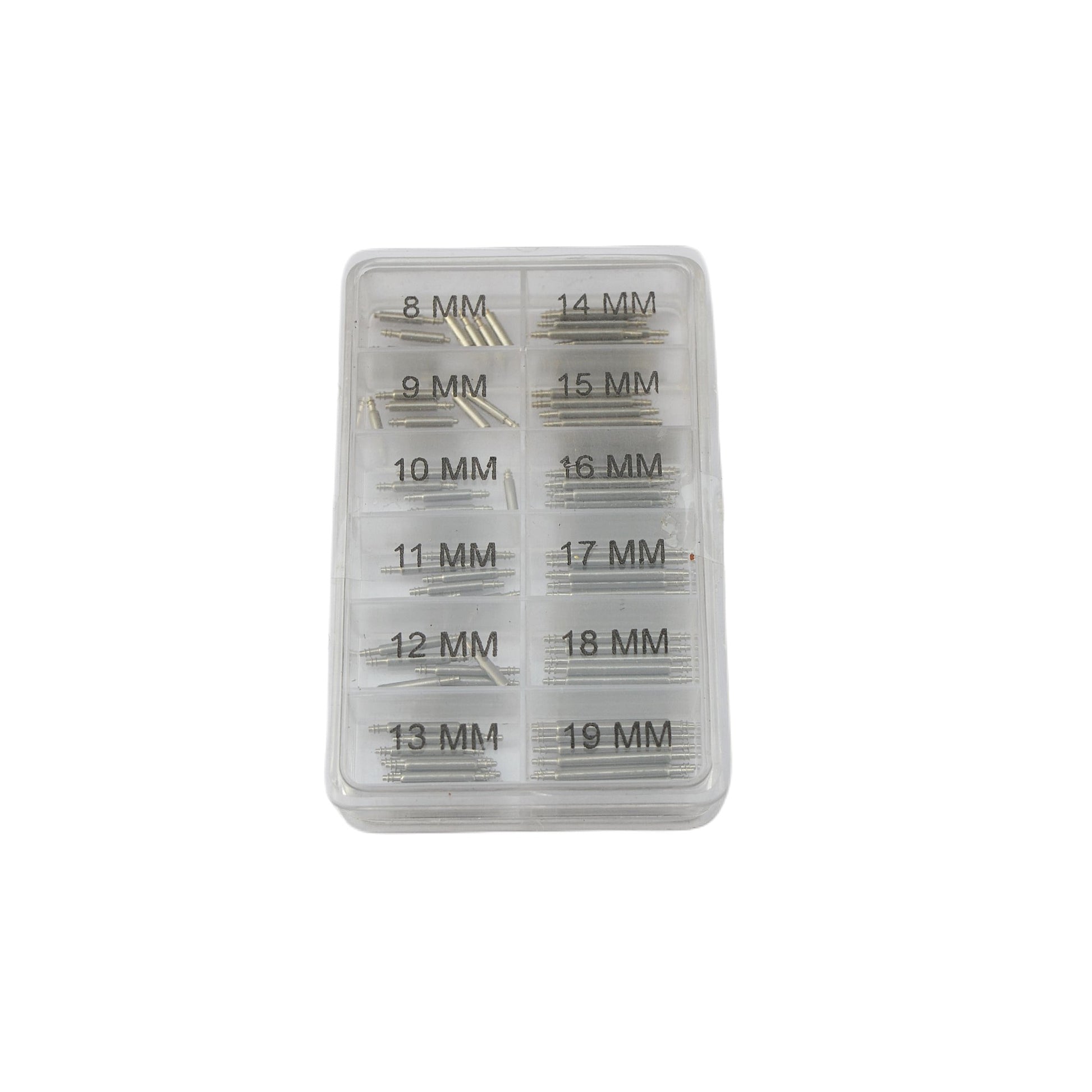 Spring Bars Assortment 100Pcs Tray for Watch Straps Bands Size:8mm-19mm
