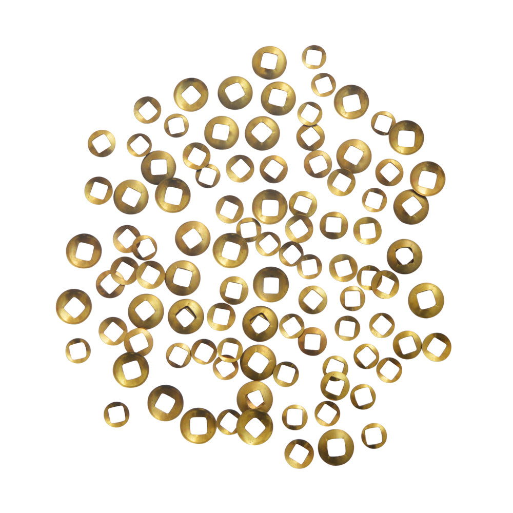 Brass Hand Washers with Square Holes for Wall Clock Assorted Pack Of 100 Pcs