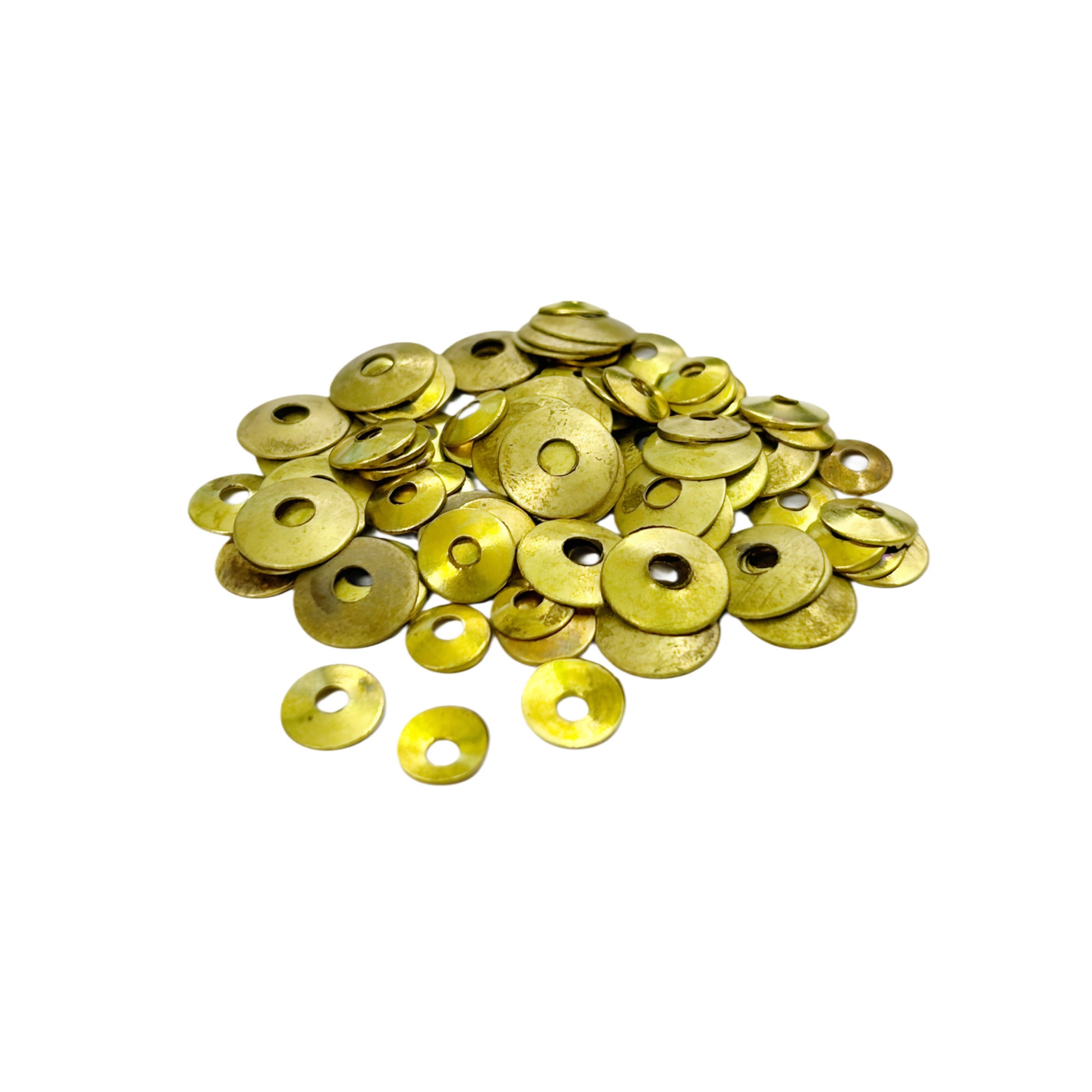 Brass Hand Washers with Round Holes for Wall Clock Assorted Pack Of 100 Pcs