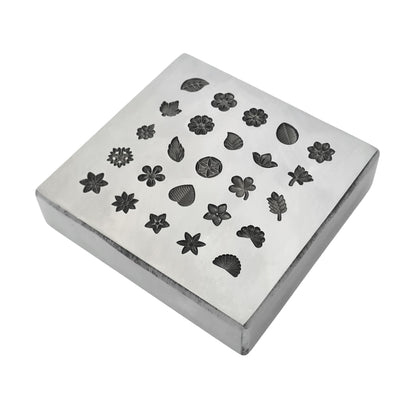 25 Impression Flower Design Shot Plate - Silversmith Tools - Jewelry Making Die