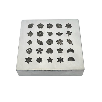 25 Impression Flower Design Shot Plate - Silversmith Tools - Jewelry Making Die