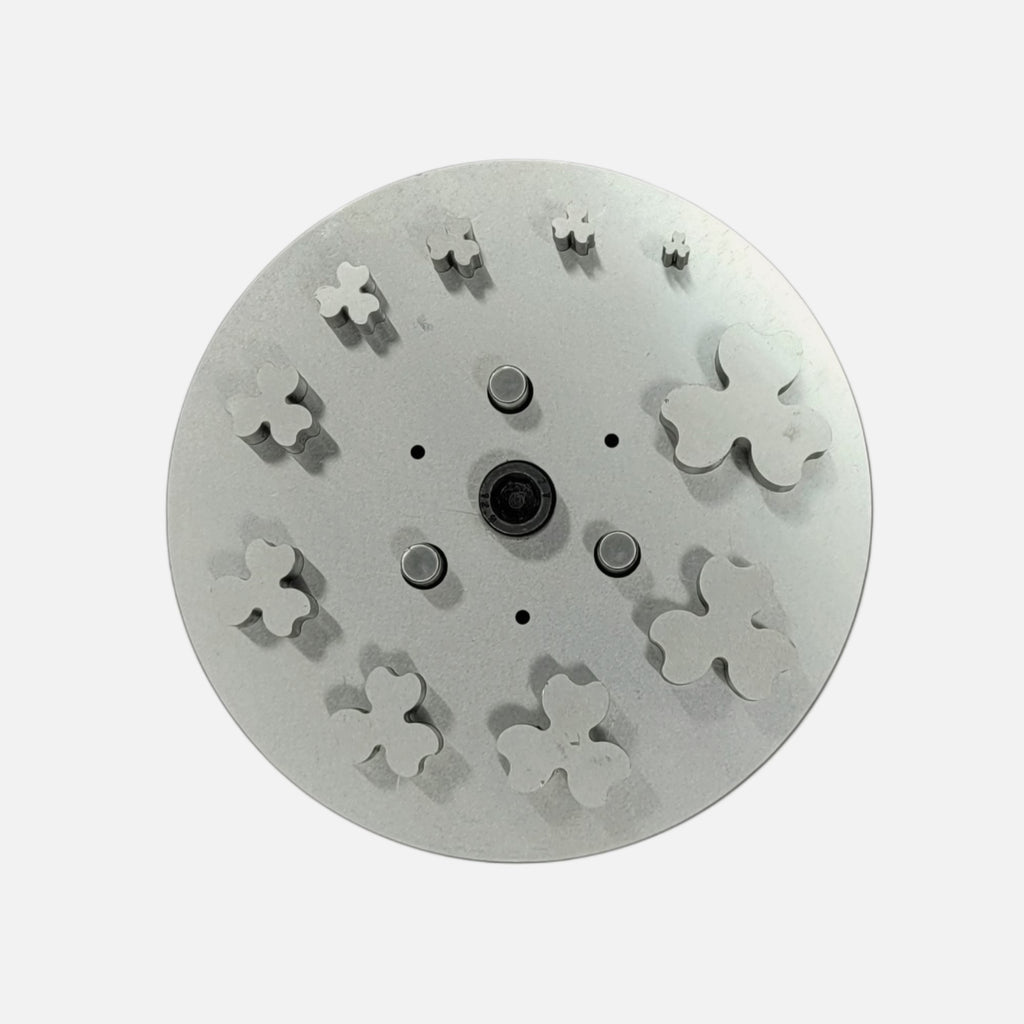 Disc Cutter 3 Petal Flower Shape with 10 Punches Size 3/16"-1 1/4"