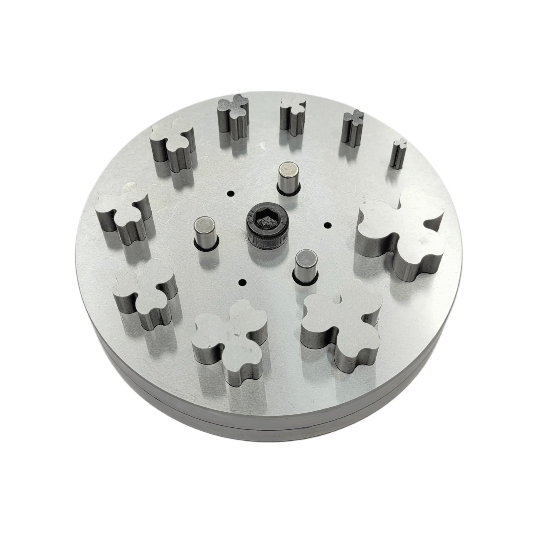 Disc Cutter 3 Petal Flower Shape with 10 Punches Size 3/16"-1 1/4"