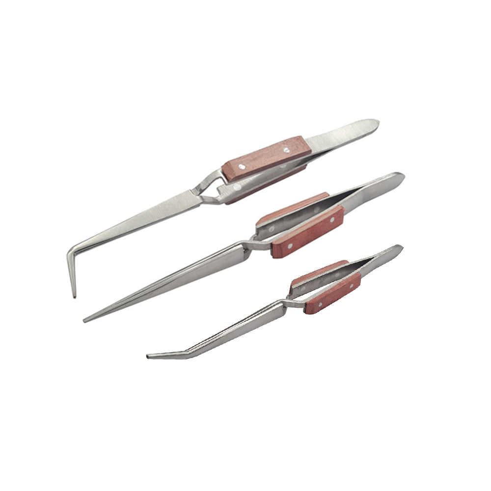 3rd Hand Horseshoe Heavy Base 3-Fiber Grip Tweezers Cross Locking-Soldering Tool