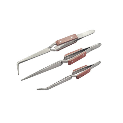 3rd Hand Horseshoe Heavy Base 3-Fiber Grip Tweezers Cross Locking-Soldering Tool